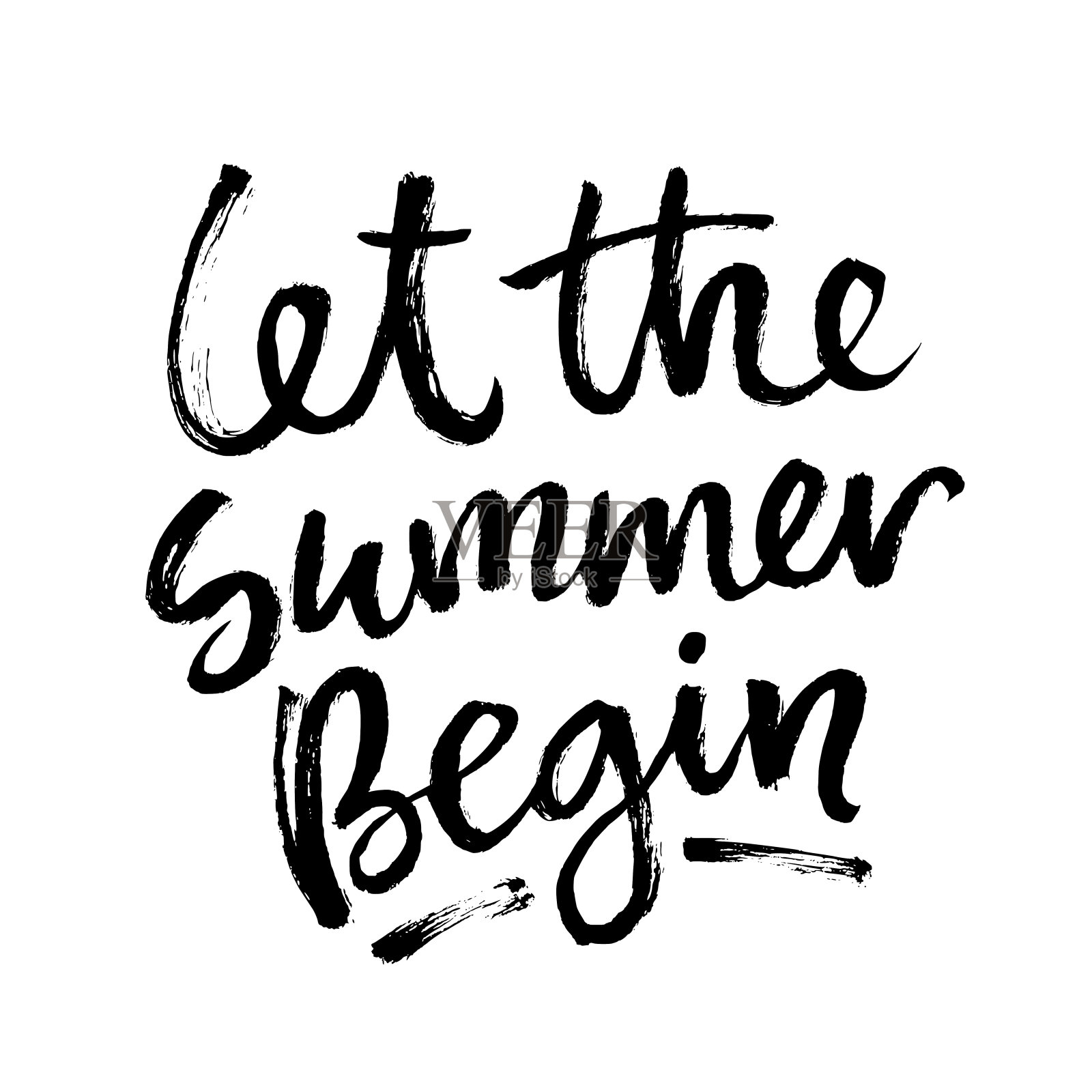 夏季毛笔刻字作文。插画图片素材