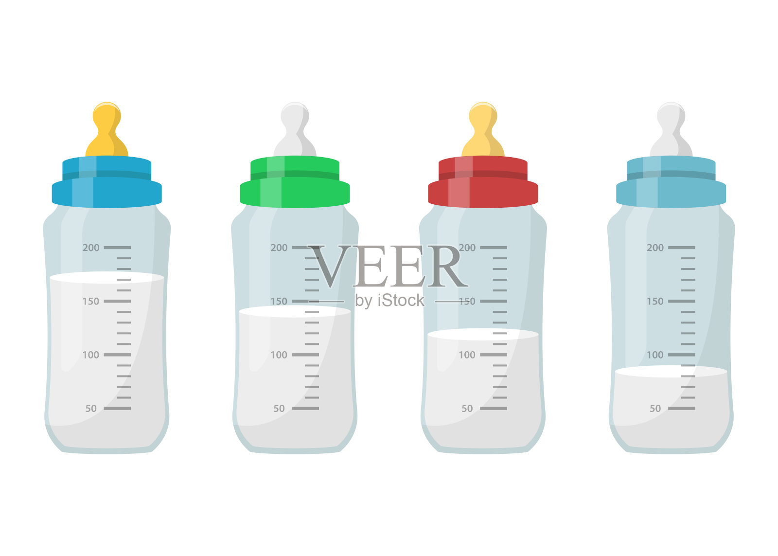 婴儿奶瓶矢量设计插图孤立在白色的背景插画图片素材