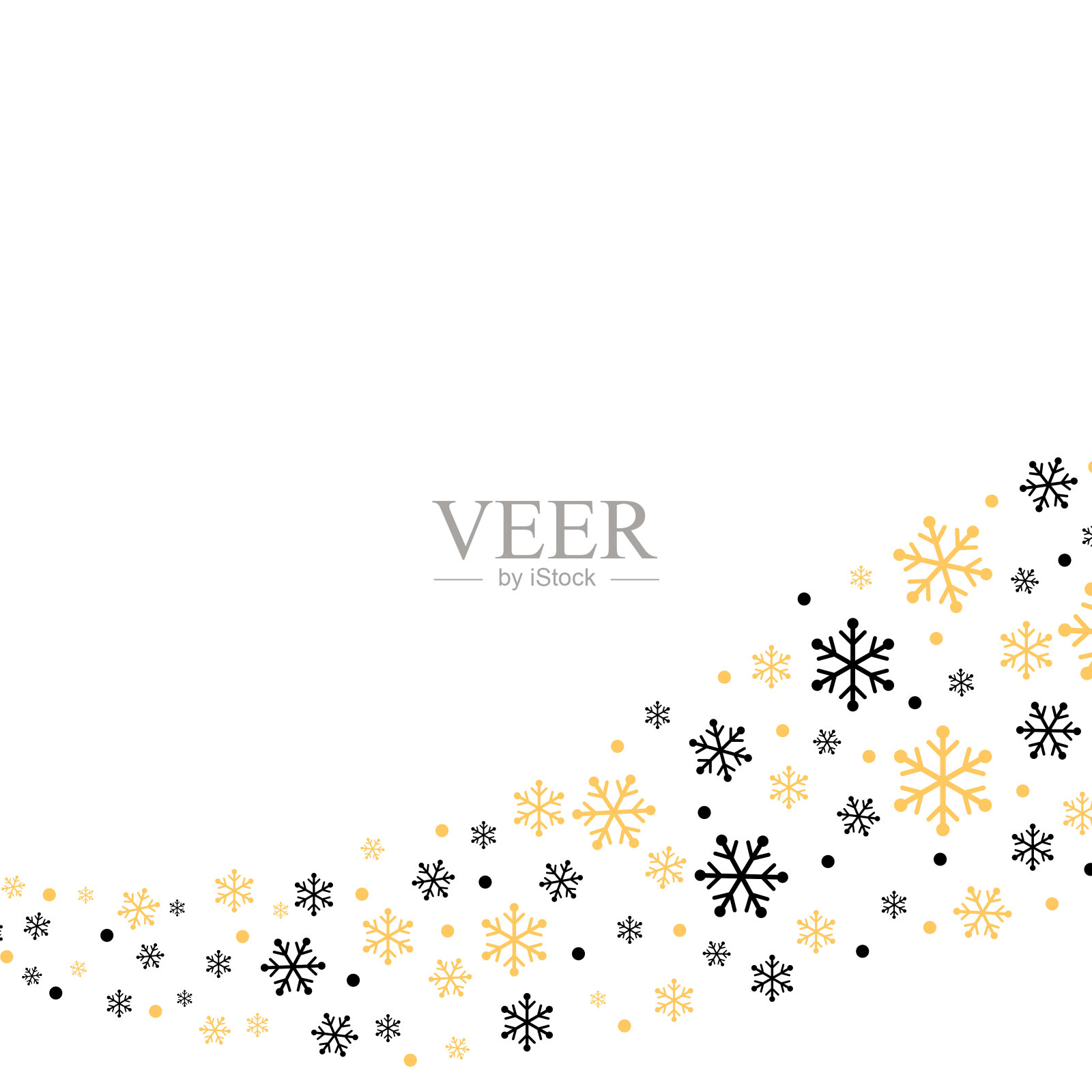 黑色和金色的雪花横幅插画图片素材