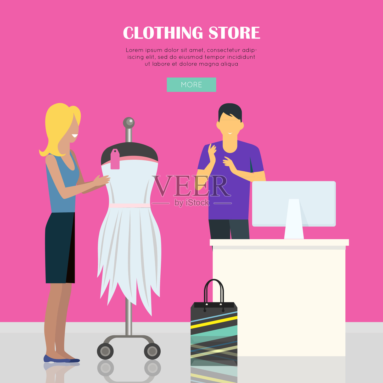服装店插图插画图片素材