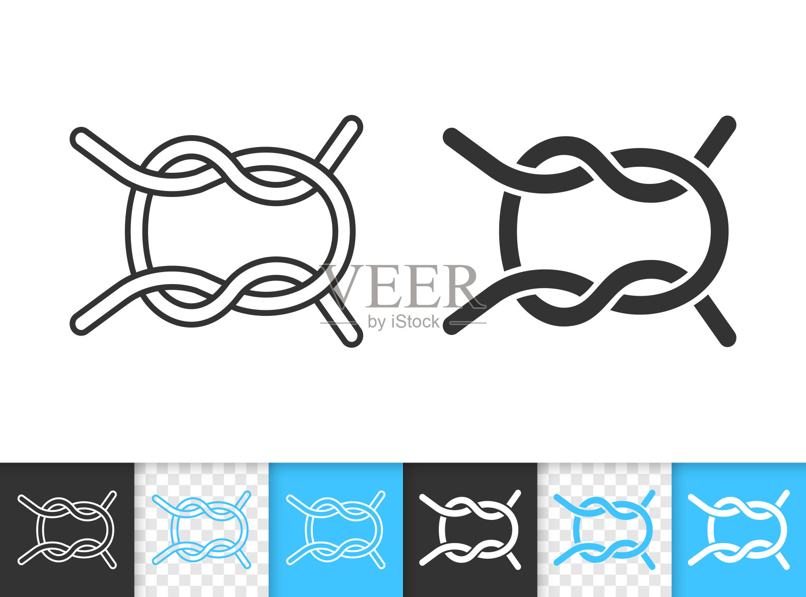 绳结航海简单黑线矢量图标插画图片素材