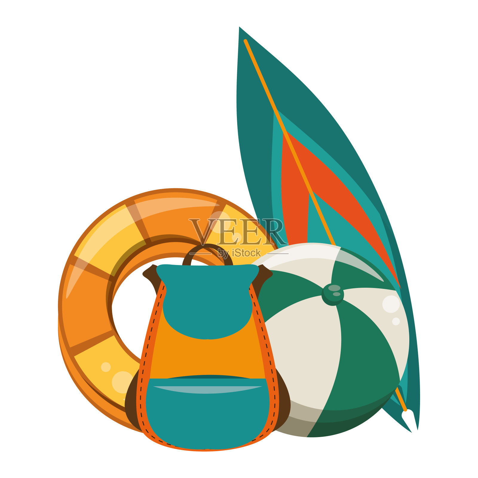 暑假和旅游漫画插画图片素材