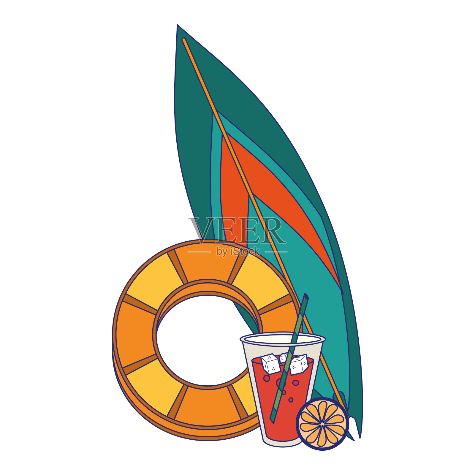 暑假和旅游漫画插画图片素材