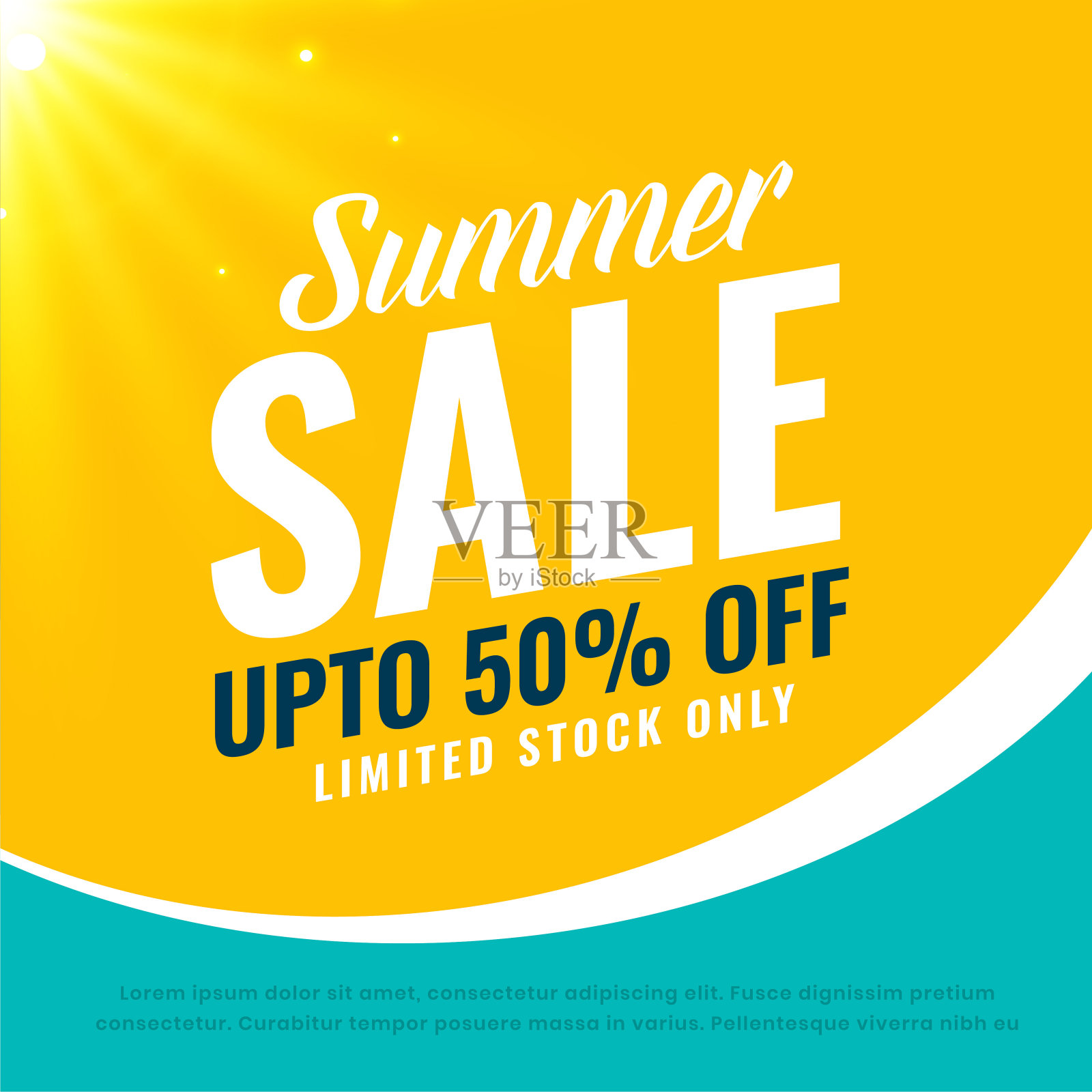 很棒的夏季促销明亮的背景插画图片素材