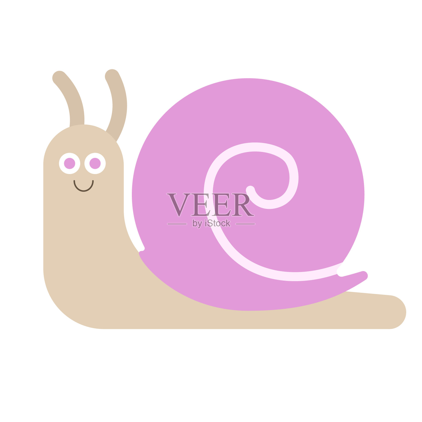 蜗牛几何插图孤立的背景插画图片素材