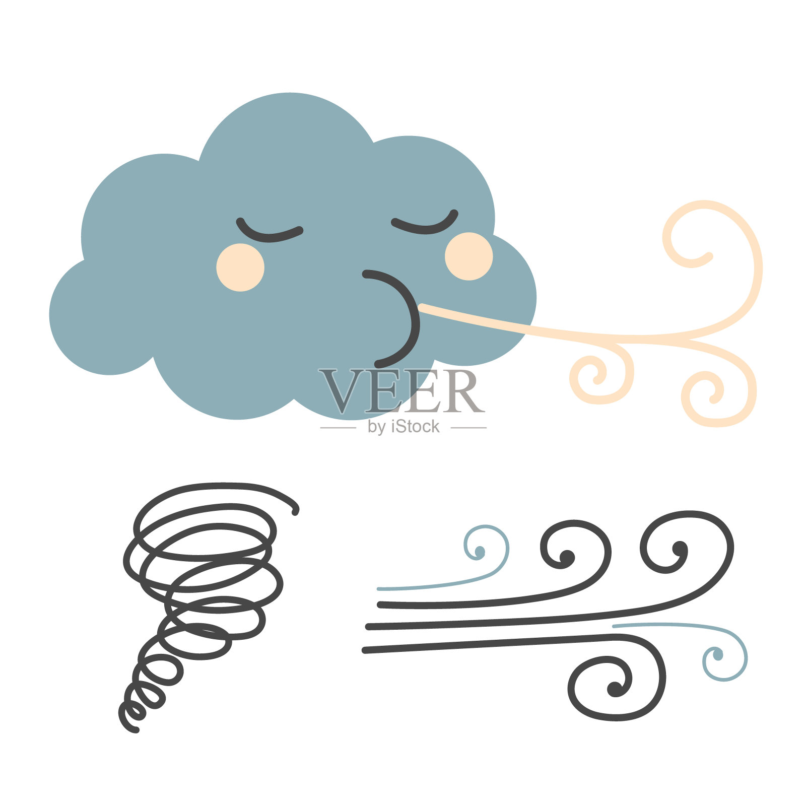 风平插图上的白色插画图片素材