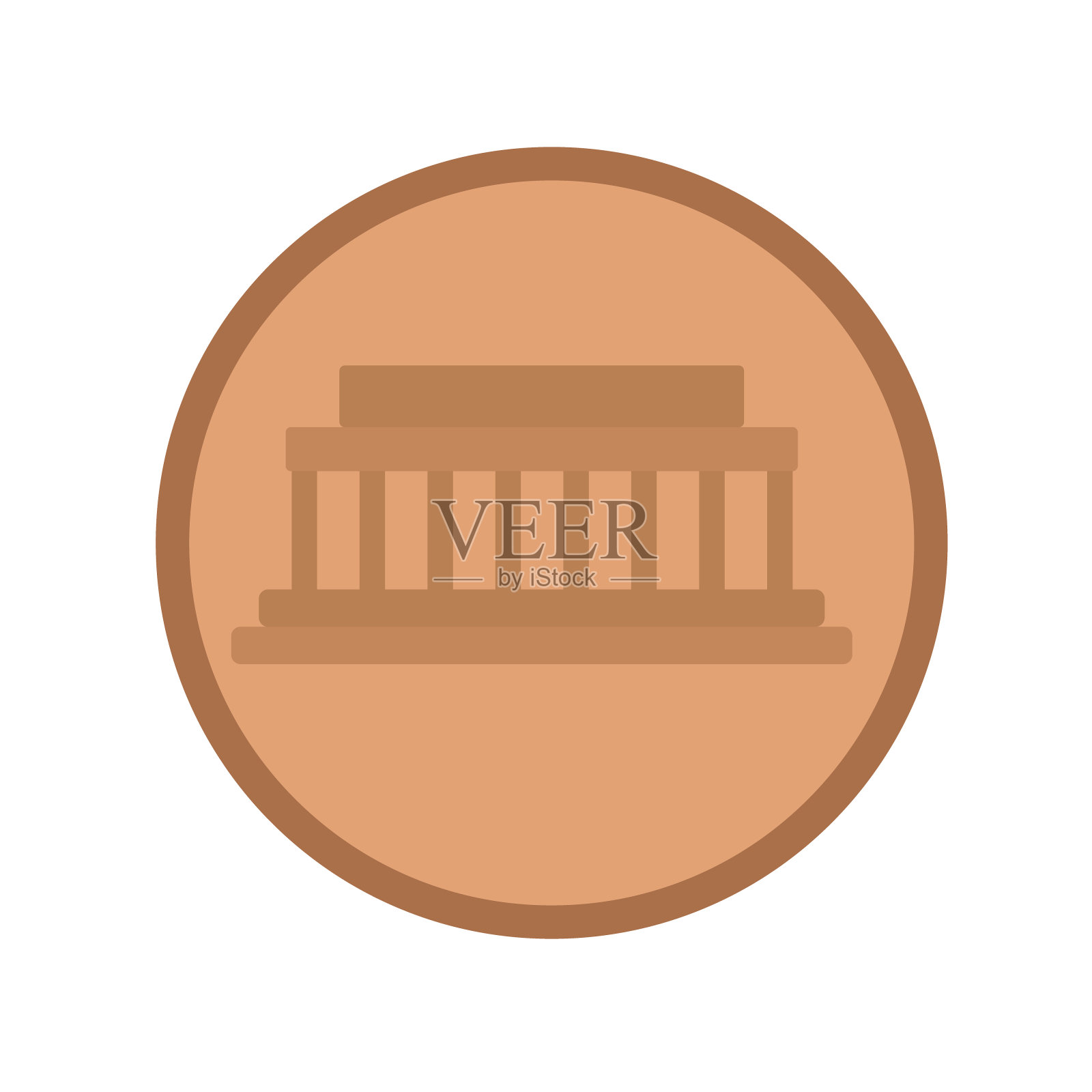 硬币平面插图上的白色设计元素图片