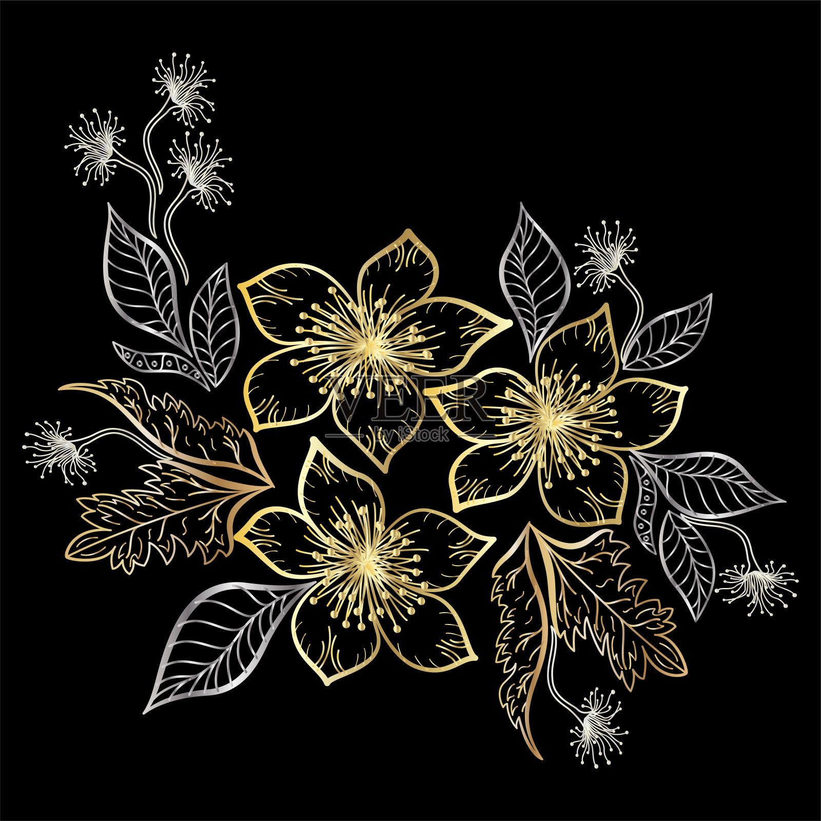 手绘涂鸦元素矢量。民族的设计。插画图片素材