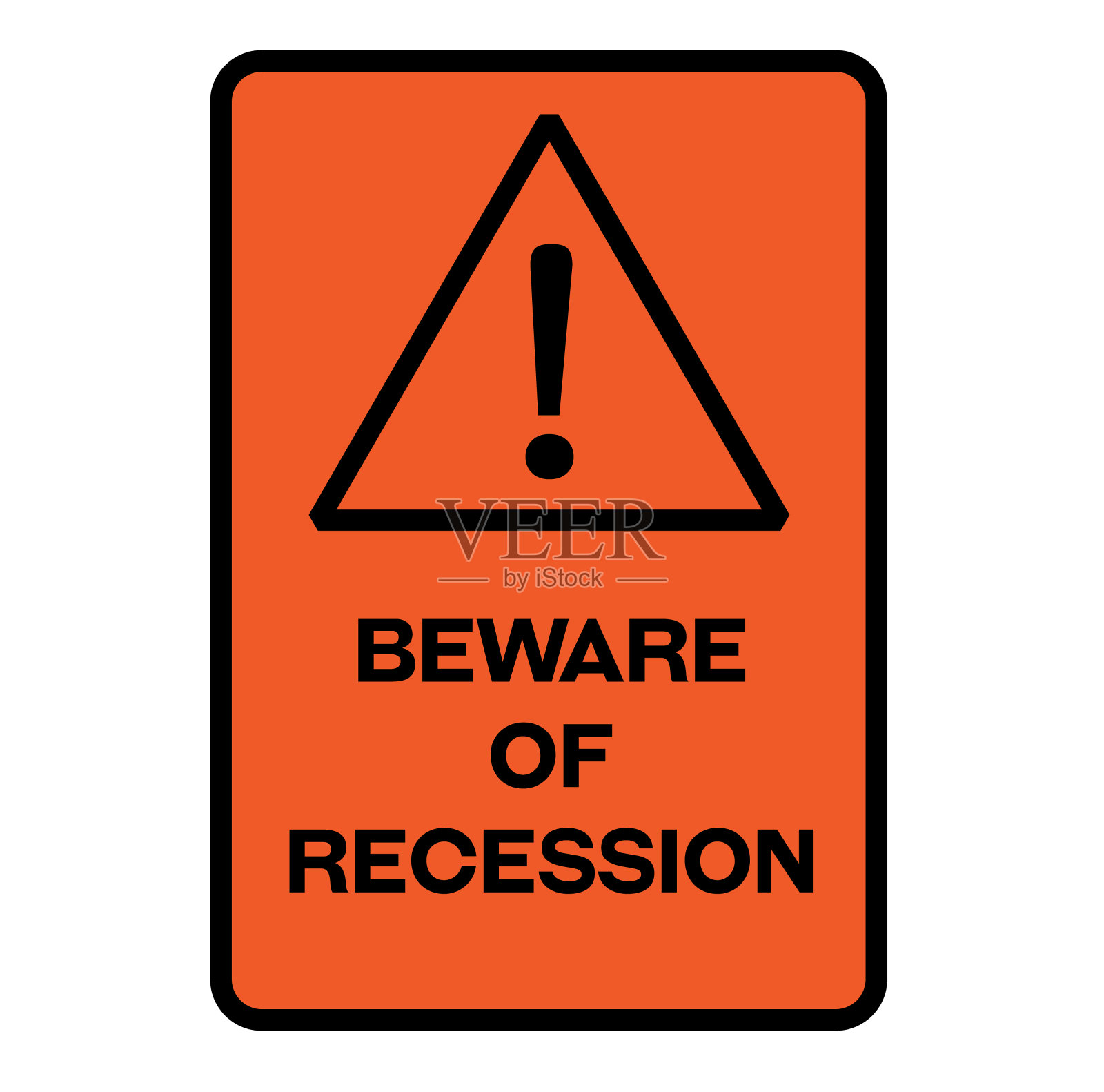 警惕经济衰退的警告信号插画图片素材