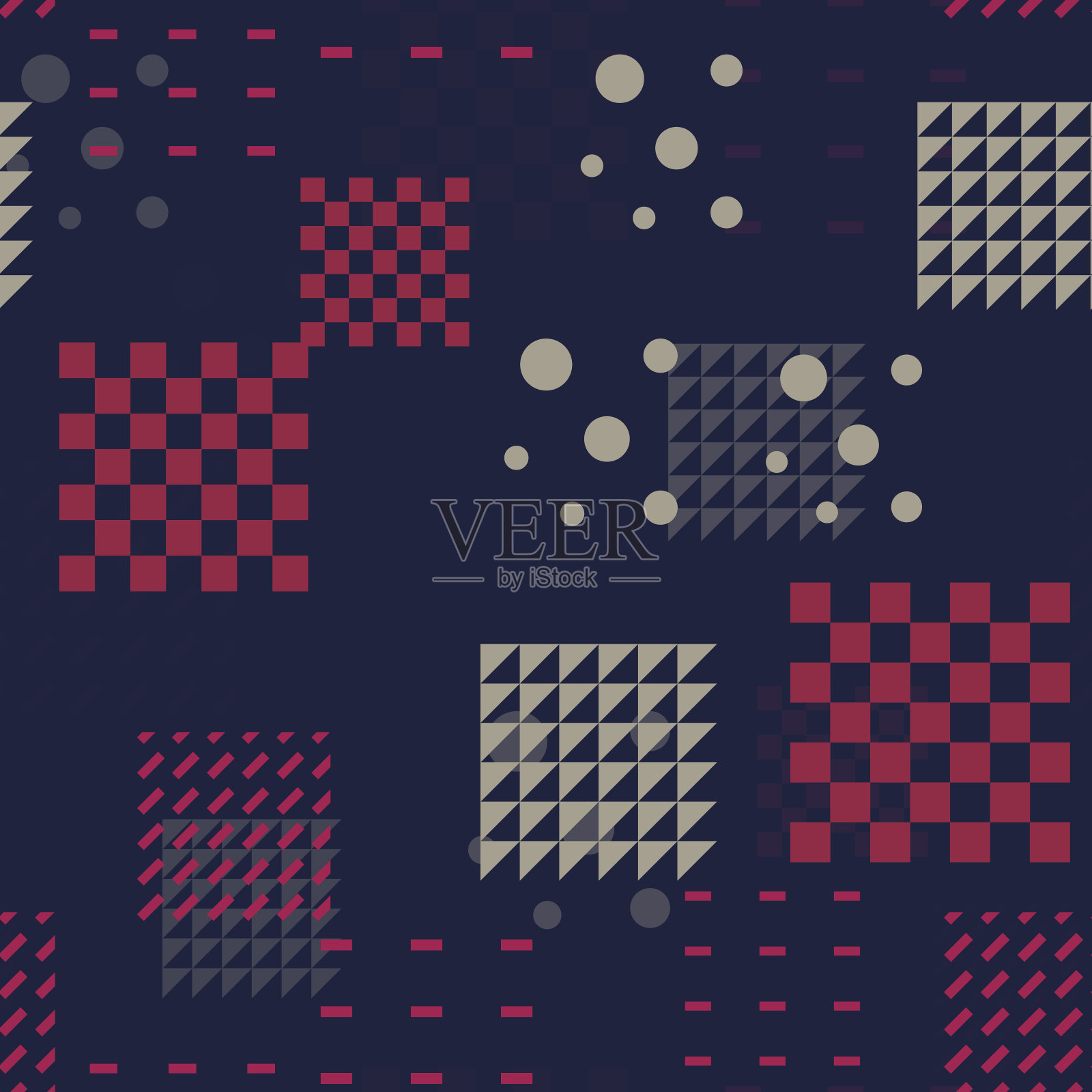 随机几何无缝图案插画图片素材