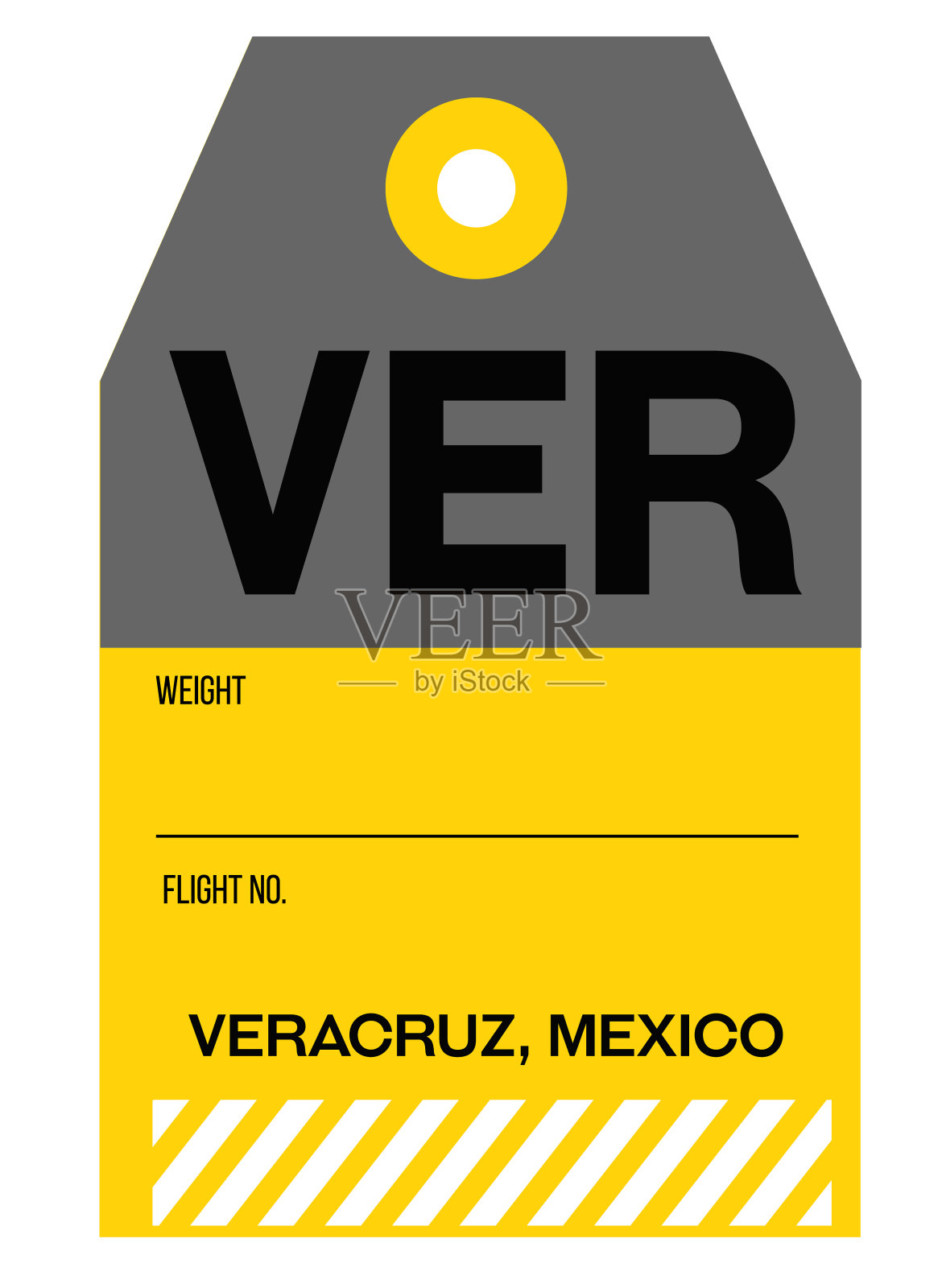 墨西哥韦拉克鲁斯机场行李标签插画图片素材