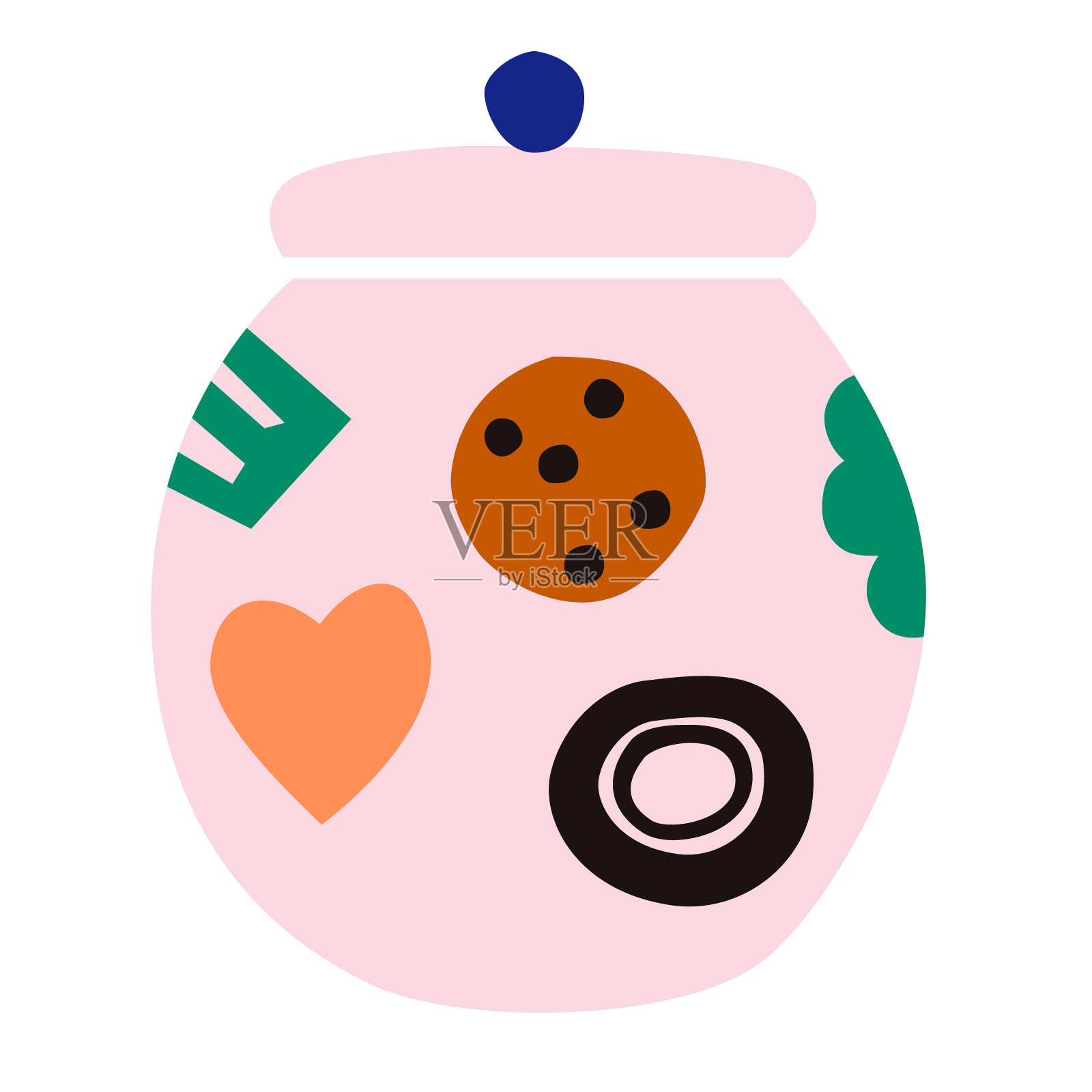 花盆几何插图孤立的背景插画图片素材