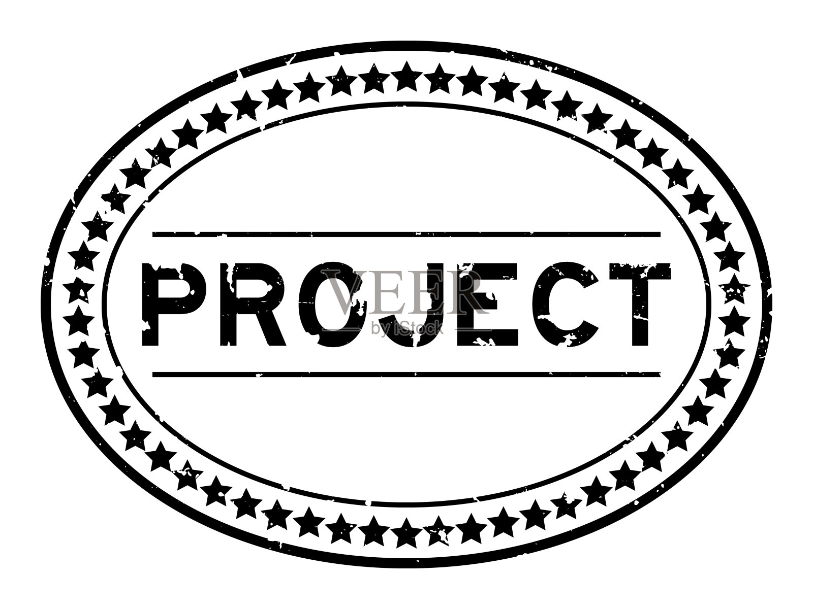 垃圾黑项目字椭圆形橡皮印章印章上的白色背景插画图片素材