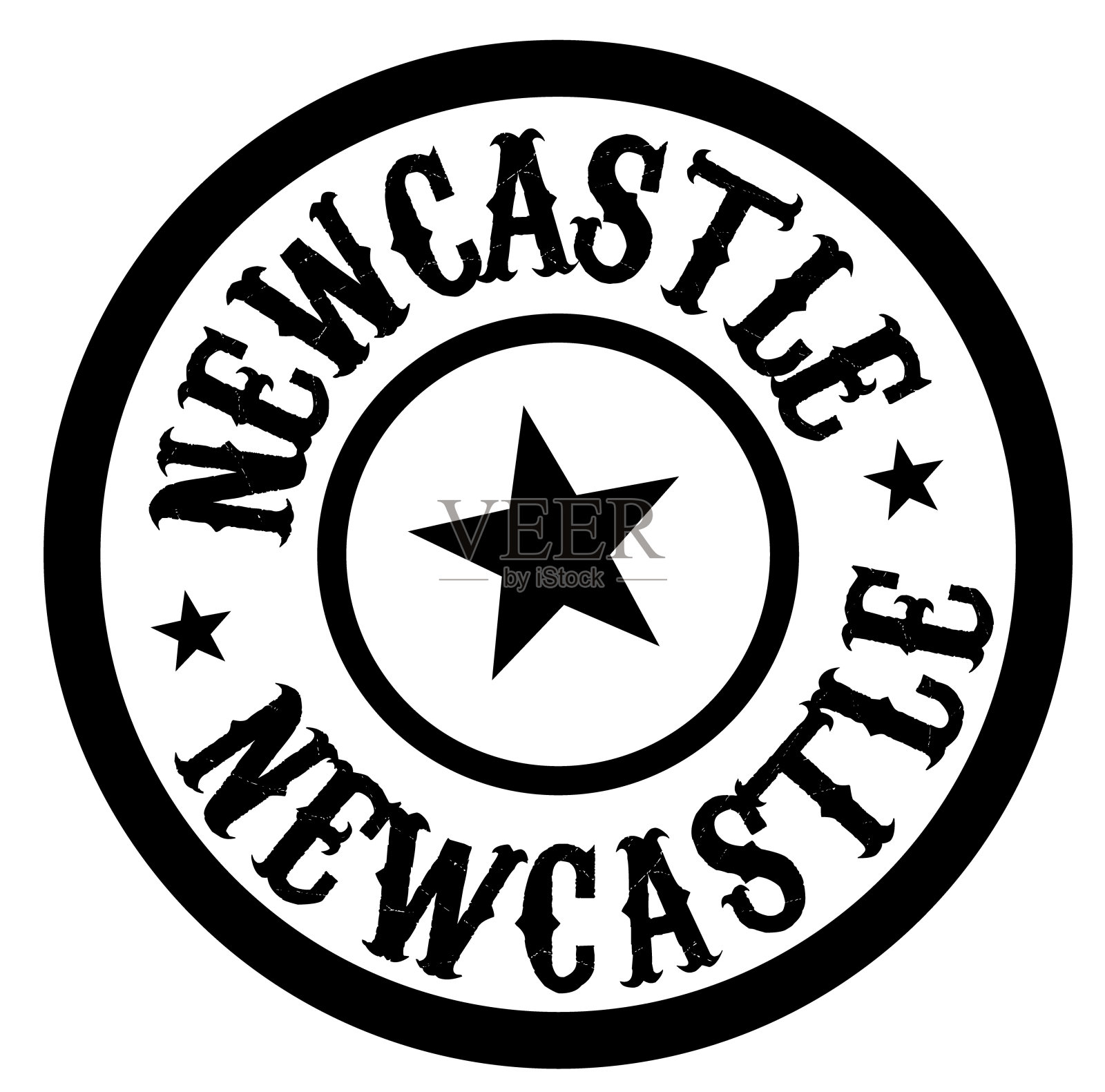 纽卡斯尔邮票上的白孤立设计元素图片