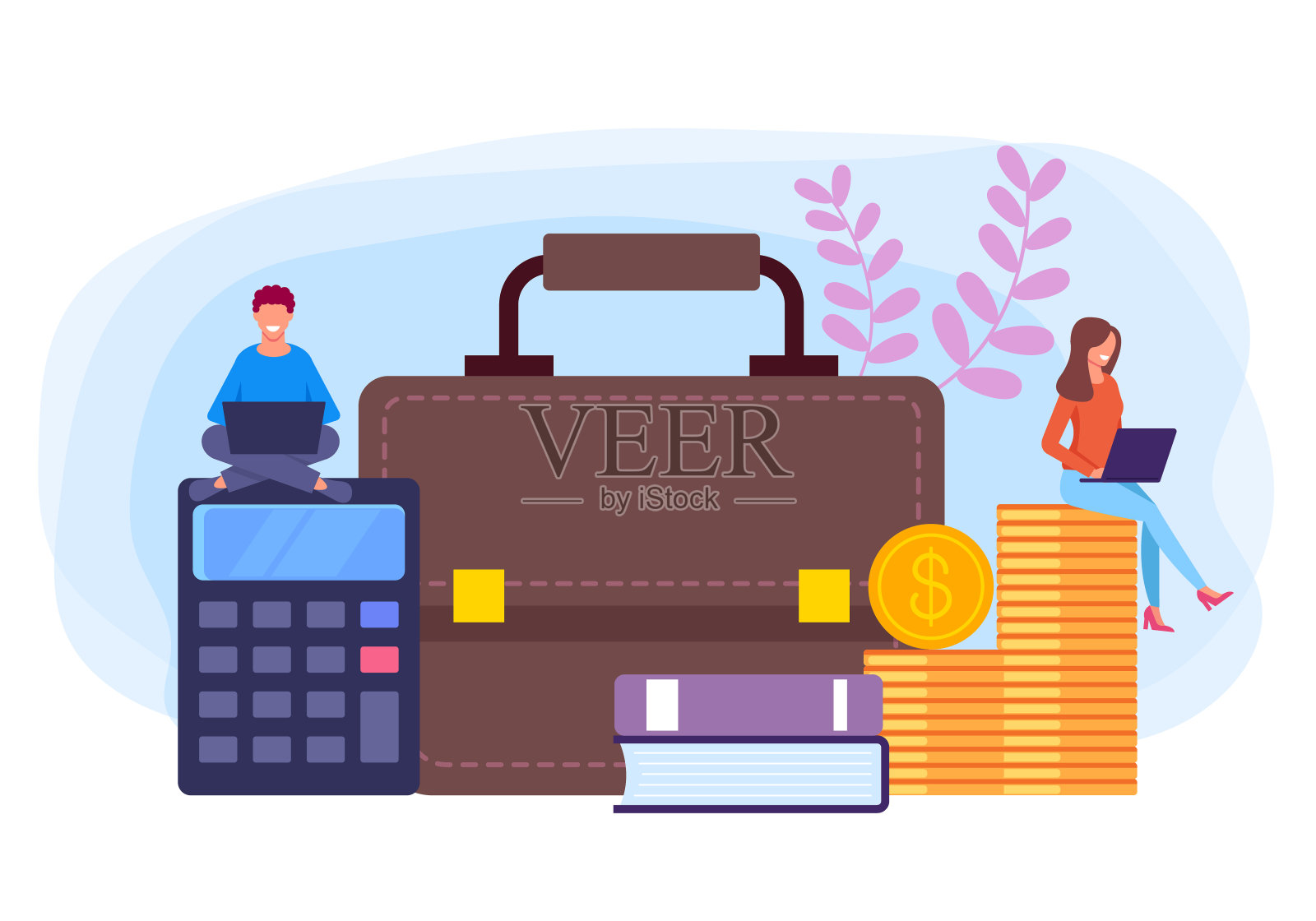 网上网际网路簿记概念。矢量平面设计卡通插图插画图片素材