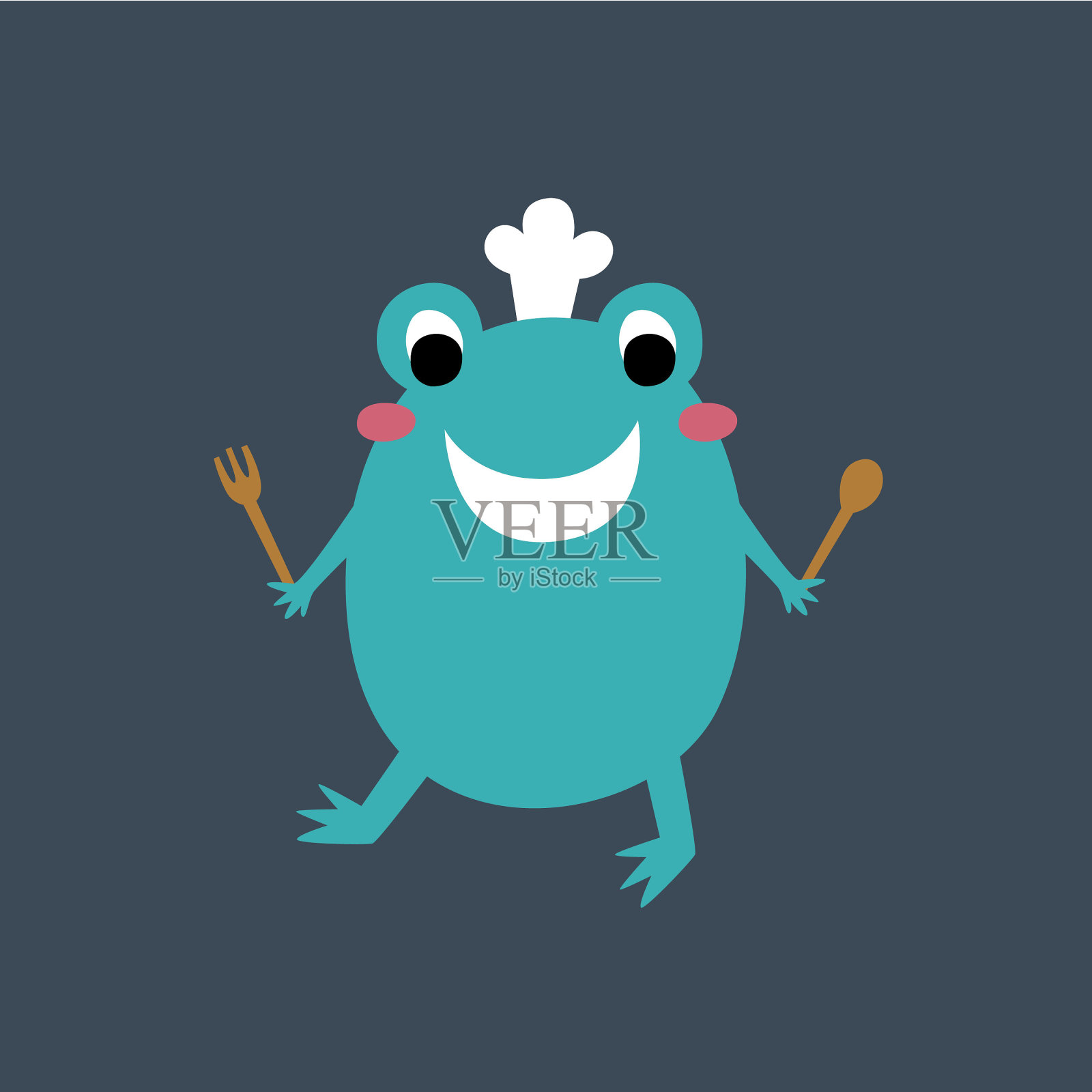 可爱青蛙厨师矢量插画图片素材