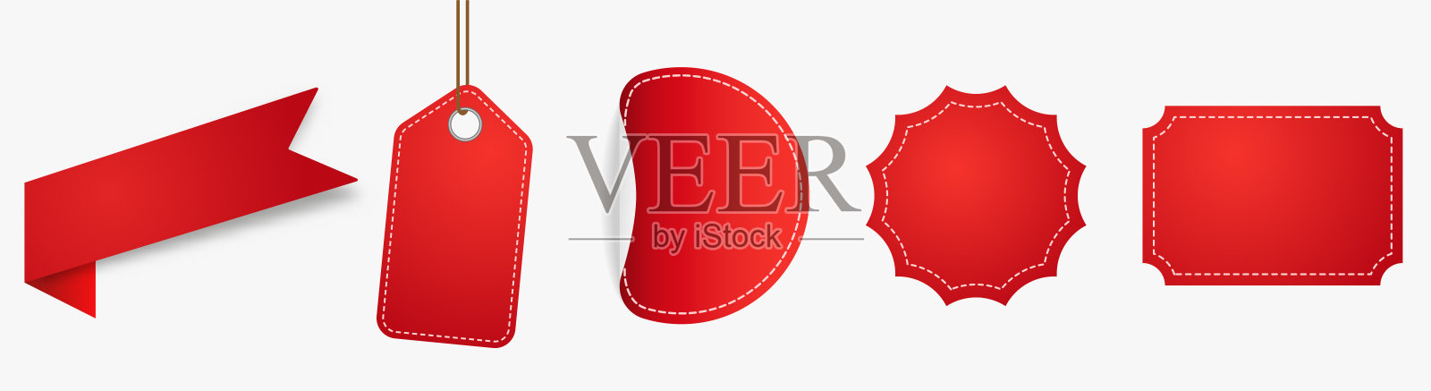 红色的价格标签。插画图片素材