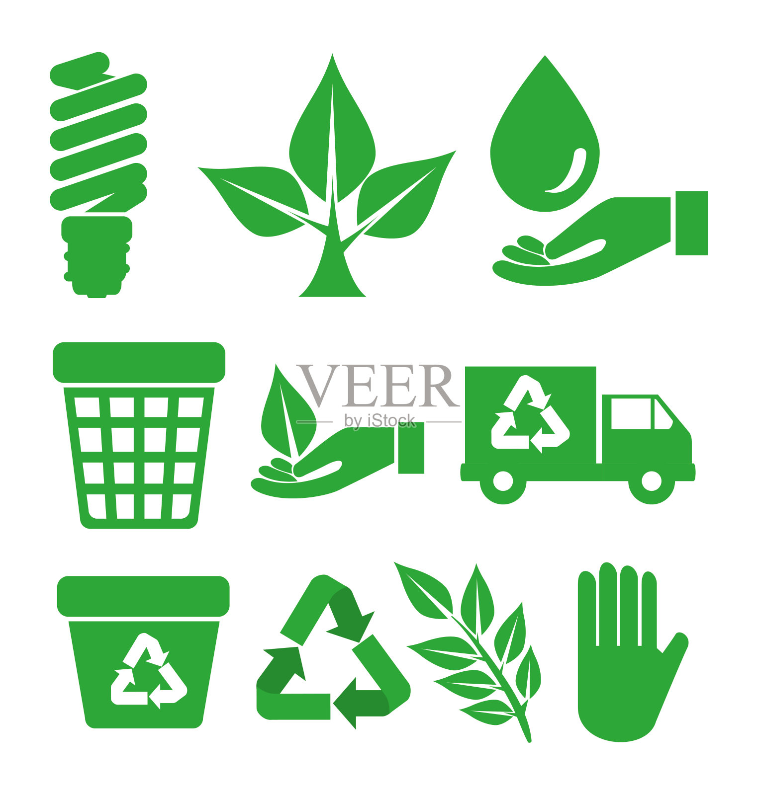 将生态要素设置为环境保护插画图片素材