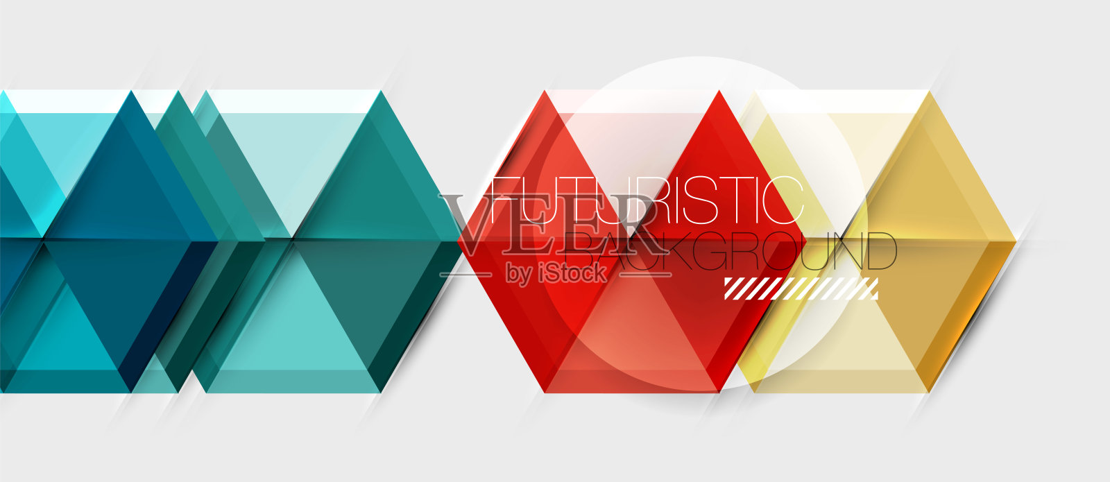 色彩鲜艳的六角形几何构图背景，业务展示模板插画图片素材