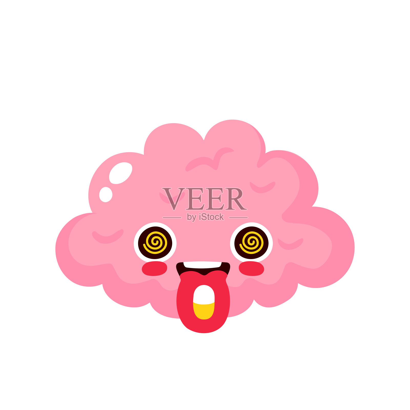 药在脑舌上。向量插画图片素材