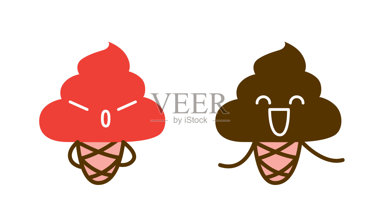 收藏冰淇淋插图孤立在白色，矢量插图插画图片素材