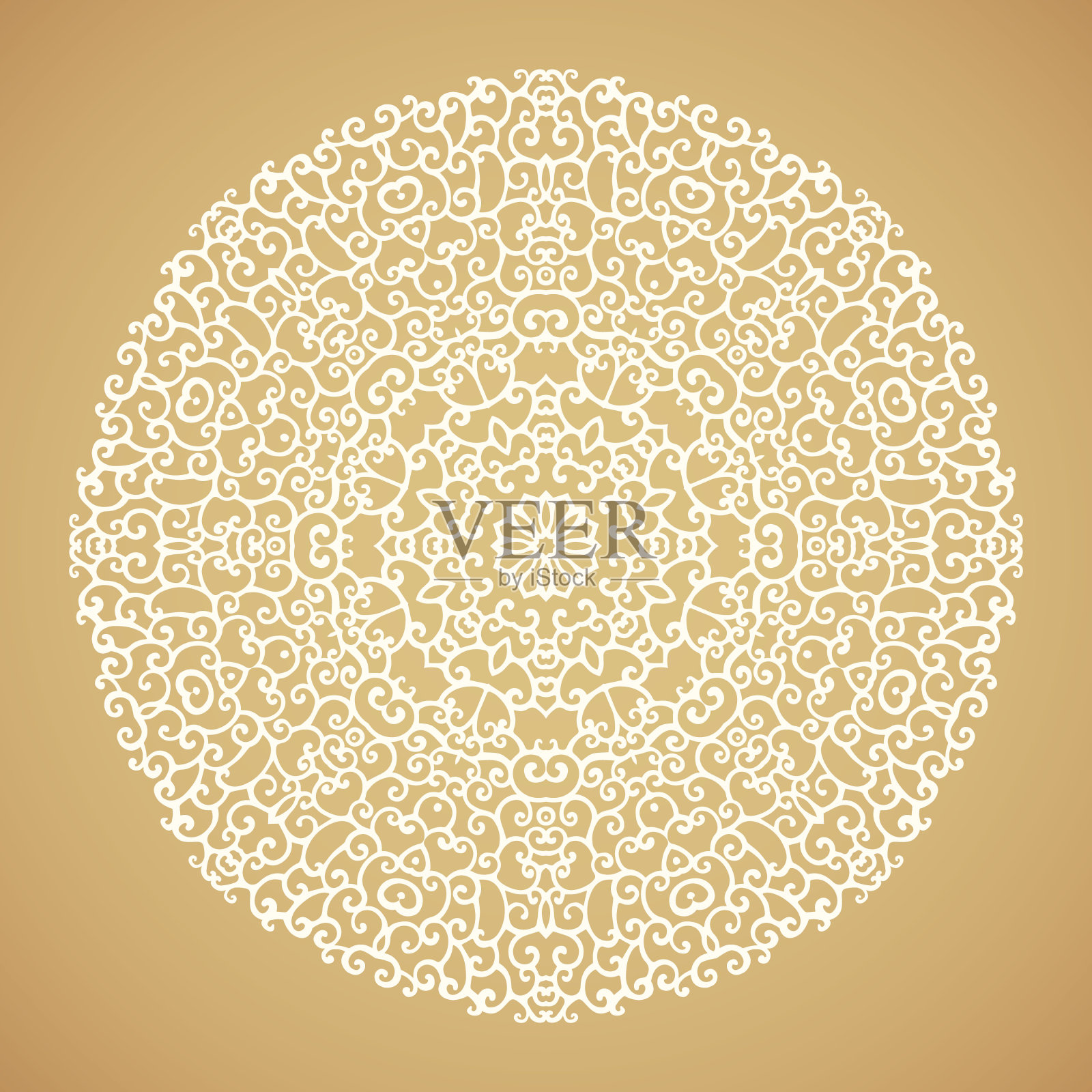 圆形曼陀罗万花筒装饰背景插画图片素材