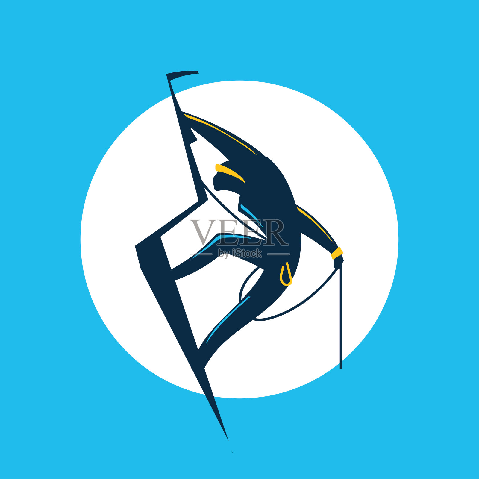 攀岩者。运动员爬上悬崖插画图片素材