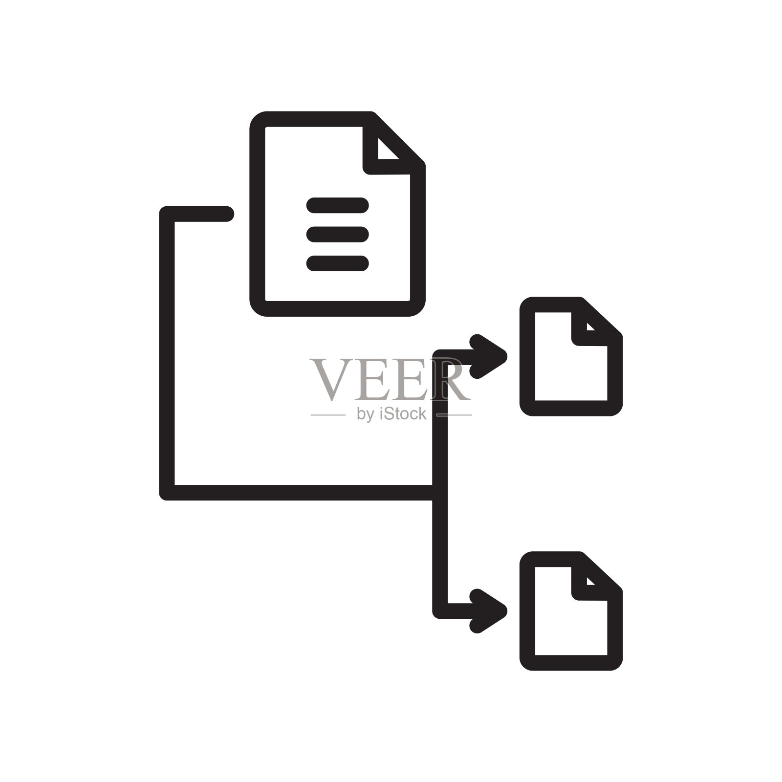 文件传输图标矢量符号和符号隔离在白色背景上，文件传输标志的概念插画图片素材