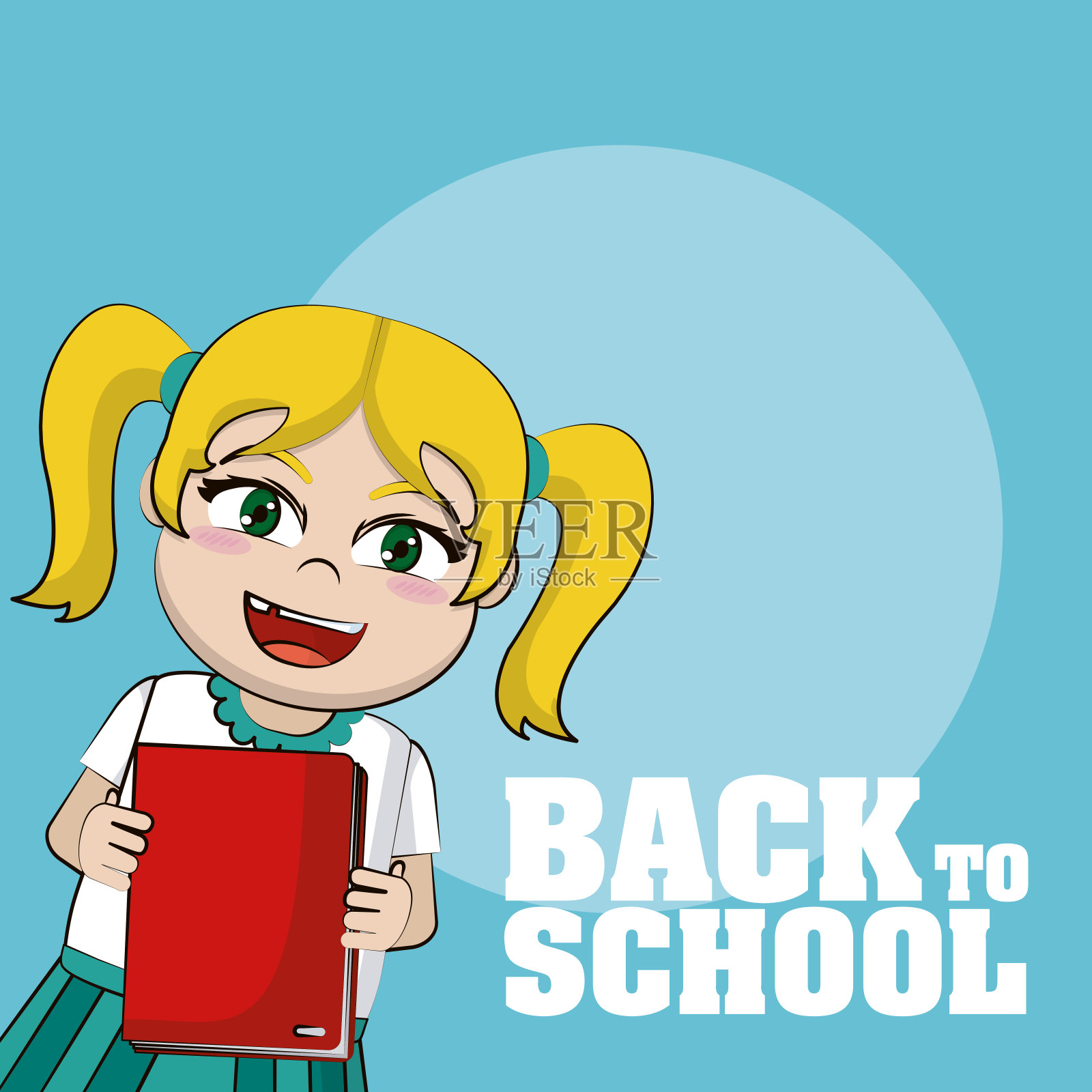 回到学校漫画插画图片素材