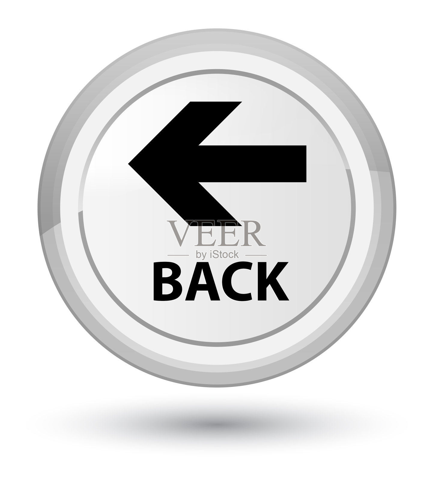 背面素色白色圆形按钮设计元素图片