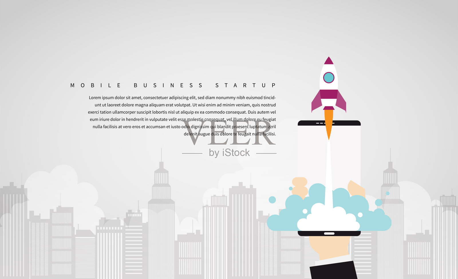 移动业务启动插画图片素材