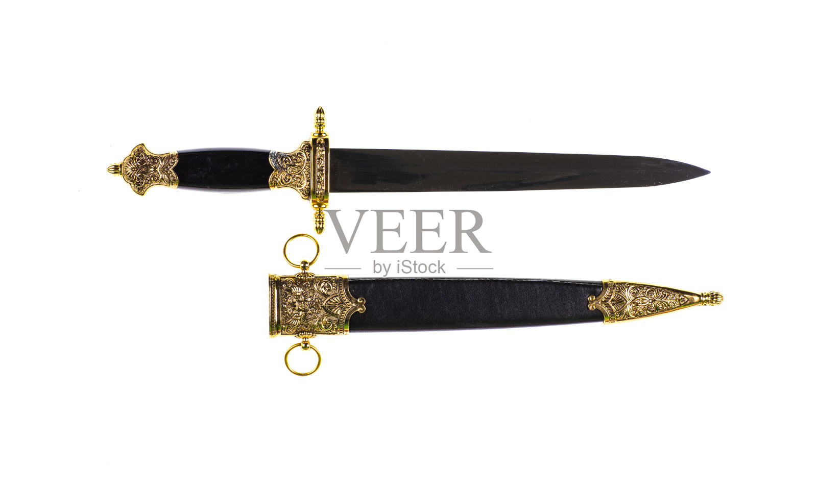 海匕首，白底匕首照片摄影图片