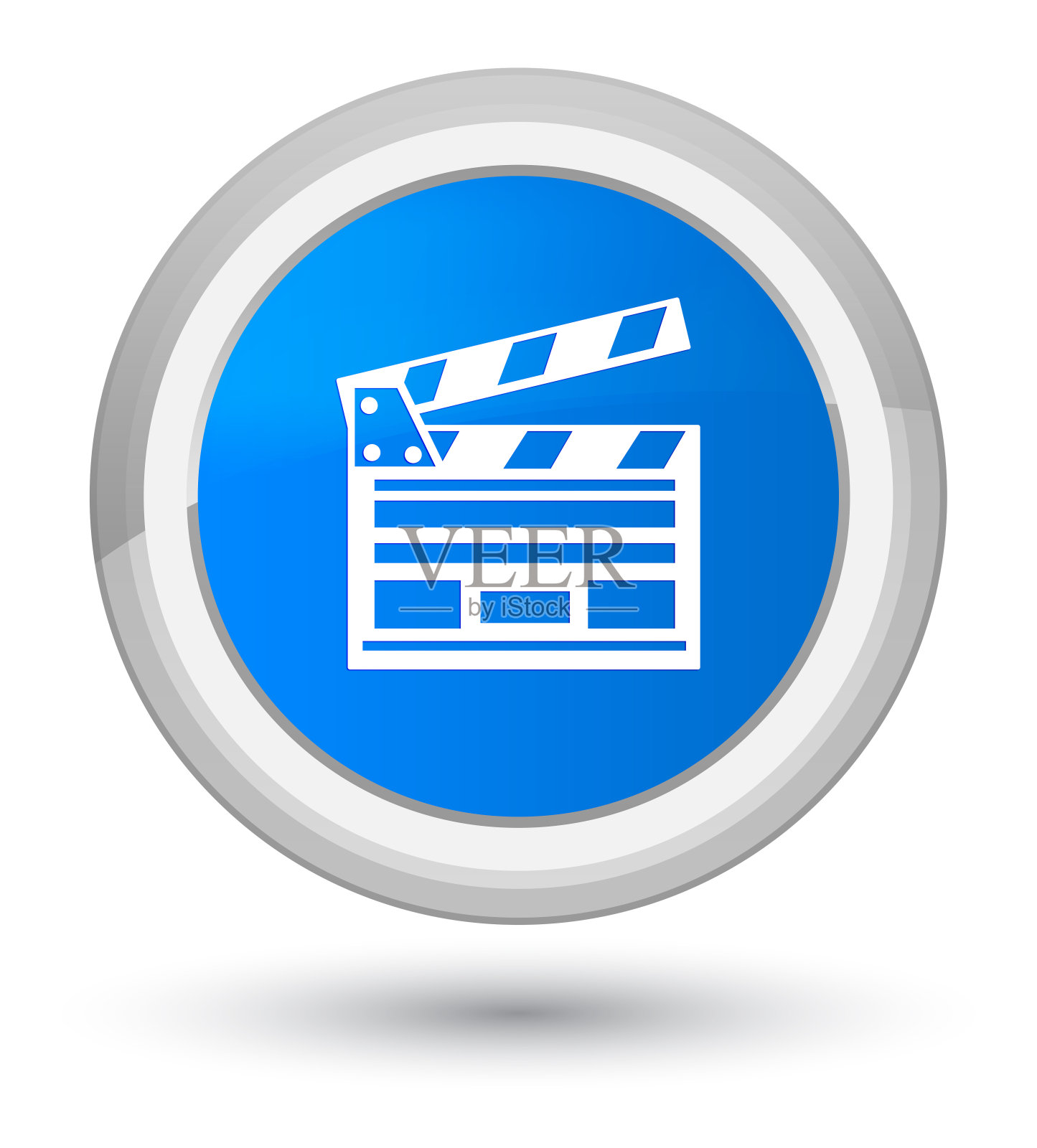 电影剪辑图标prime青蓝圆形按钮图标素材