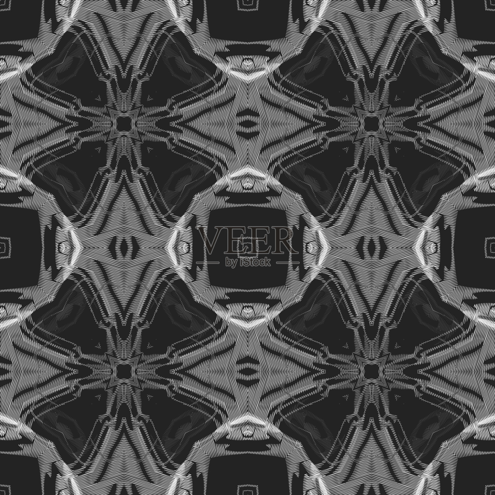 生物形态高度详细无缝模式插画图片素材