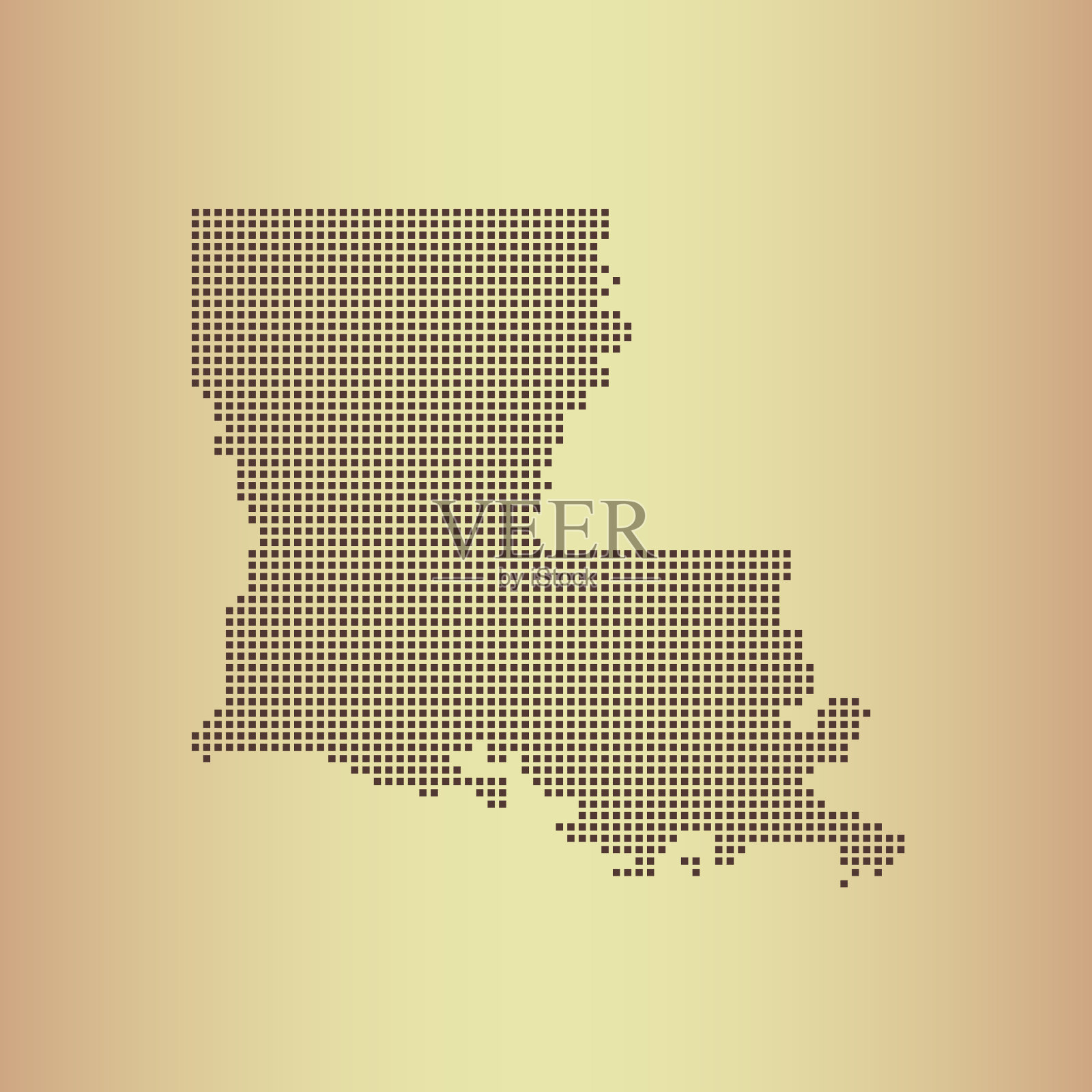 路易斯安那州地图插画图片素材