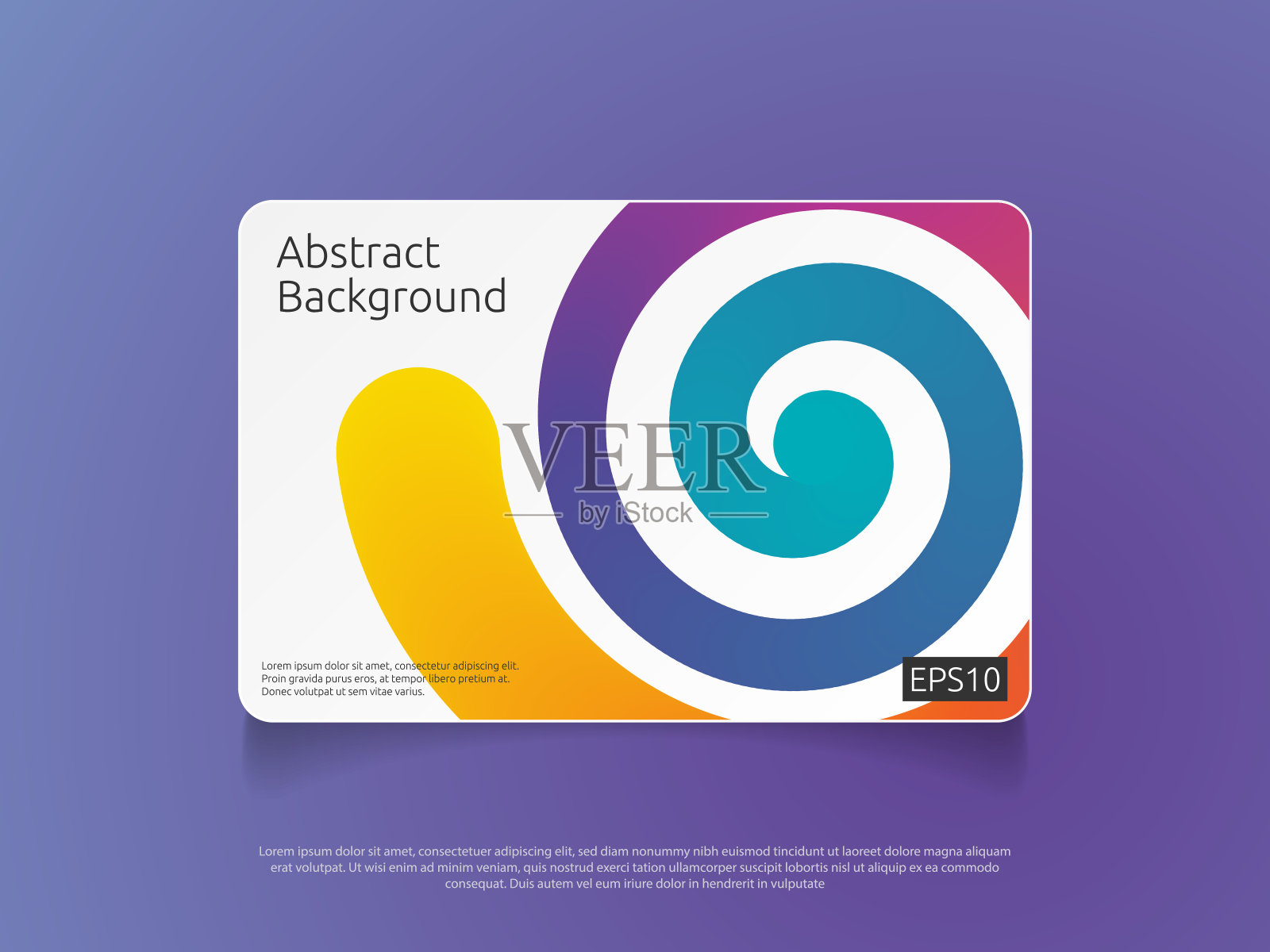 抽象彩色卡片或封面模板与梯度形状组成设计概念背景矢量插图。插画图片素材