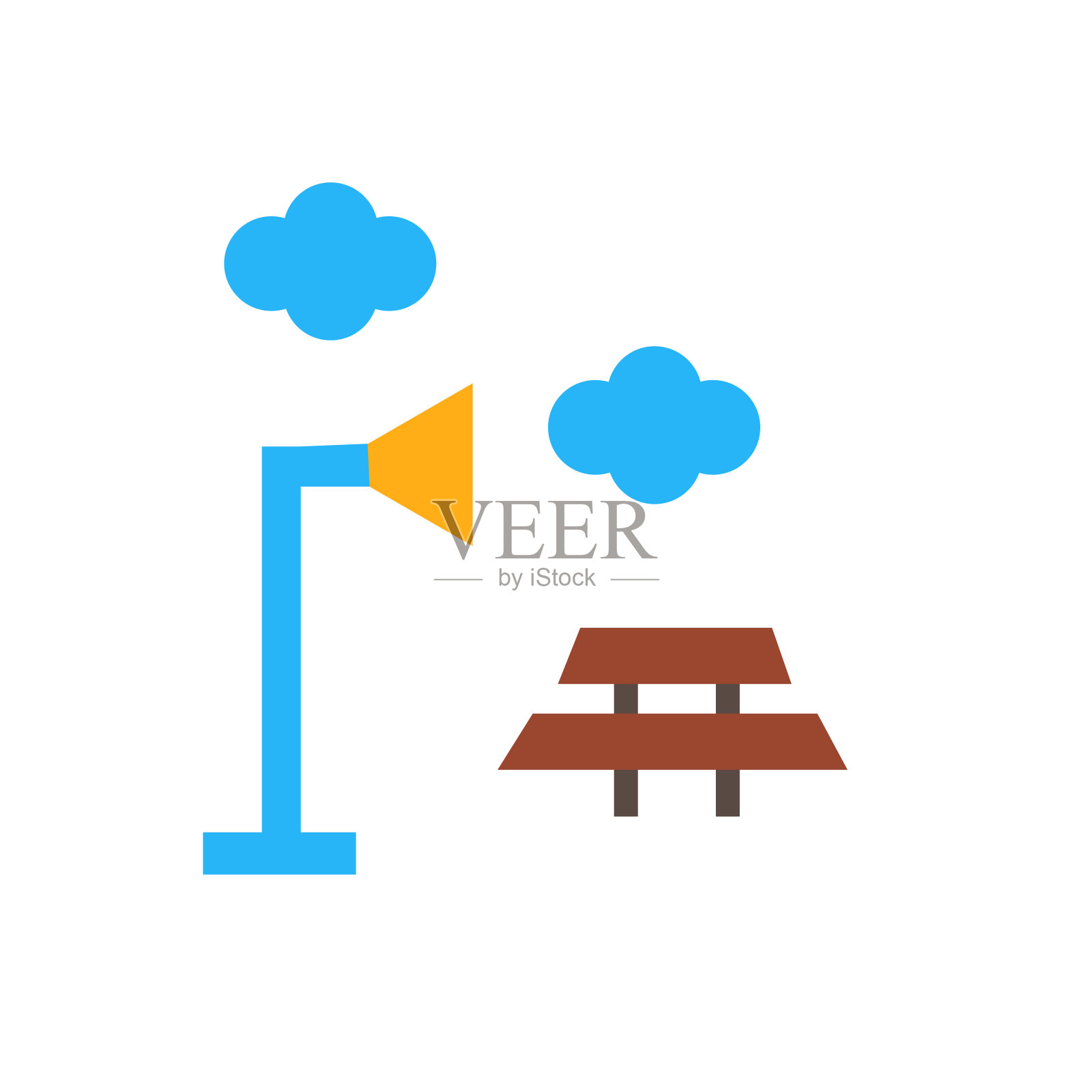 公园图标向量标志和符号孤立在白色背景插画图片素材