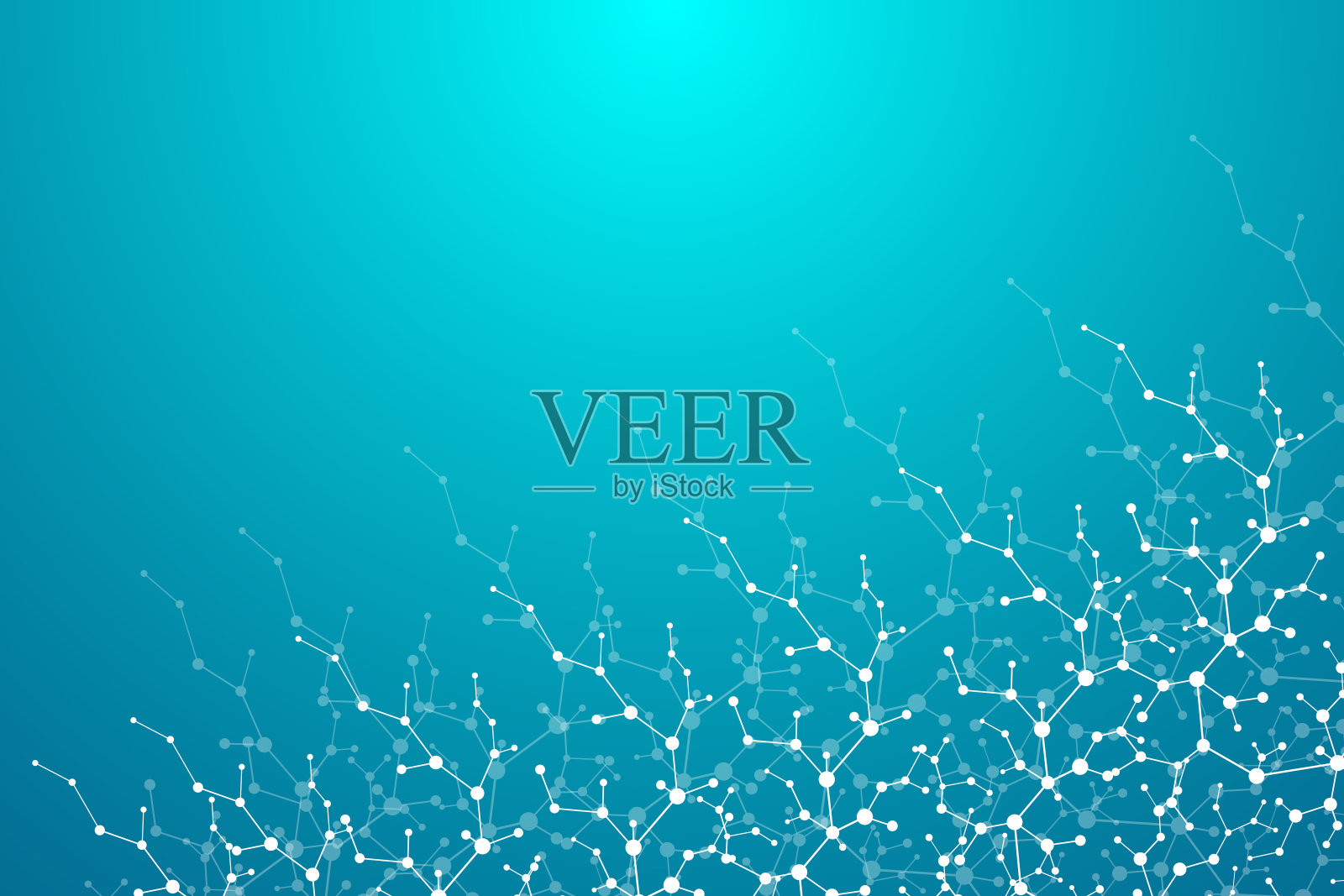 带有粒子的分子结构。科学的医学研究。科技背景。分子的概念。矢量图插画图片素材