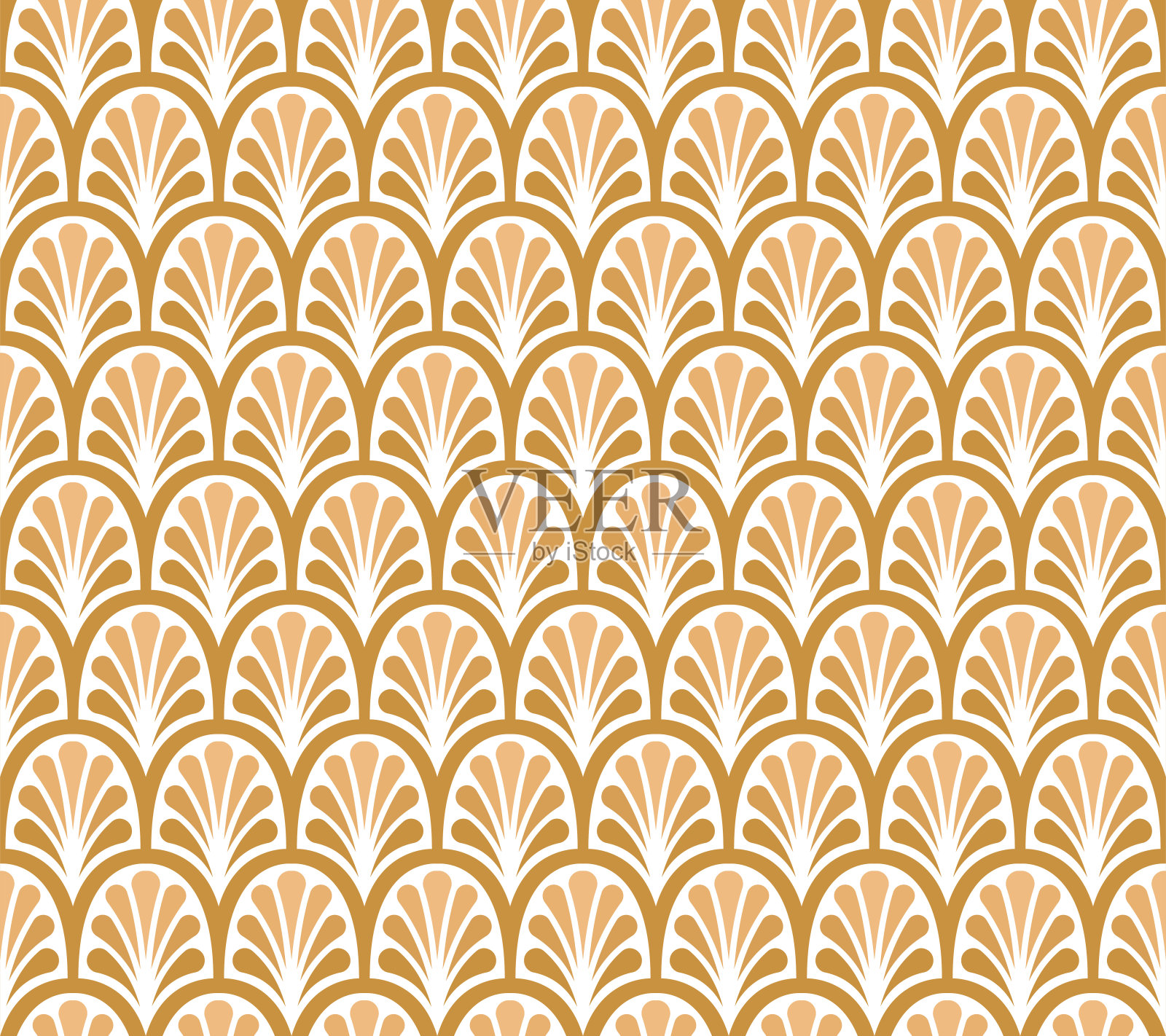 日本观赏向量背景。装饰艺术花卉无缝图案。几何装饰纹理。插画图片素材