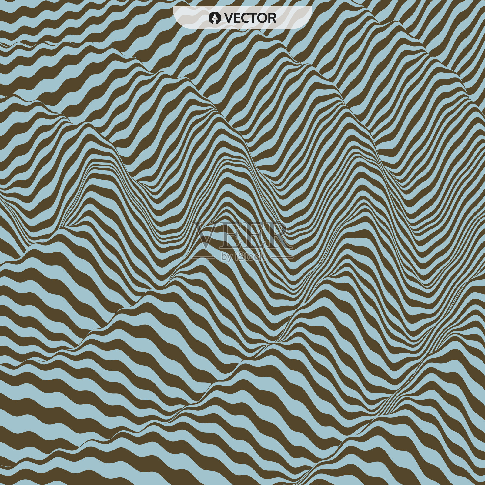 三维波浪背景。动态效果。带有光学错觉的图案。矢量插图。插画图片素材