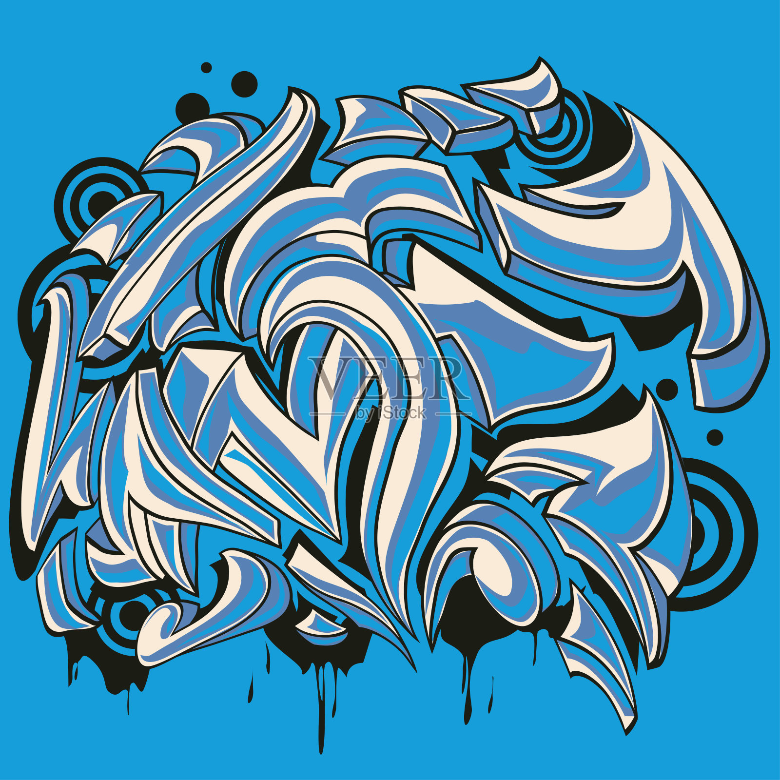 涂鸦小子卷发设计元素图片