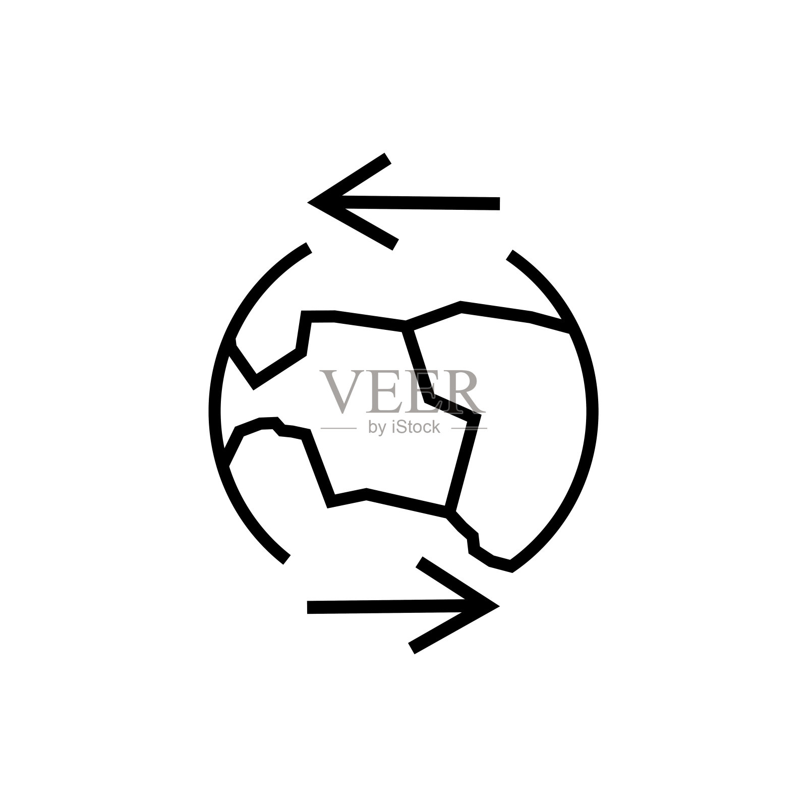 白色背景上的全球图标矢量标志和符号，全球Logo概念图标素材