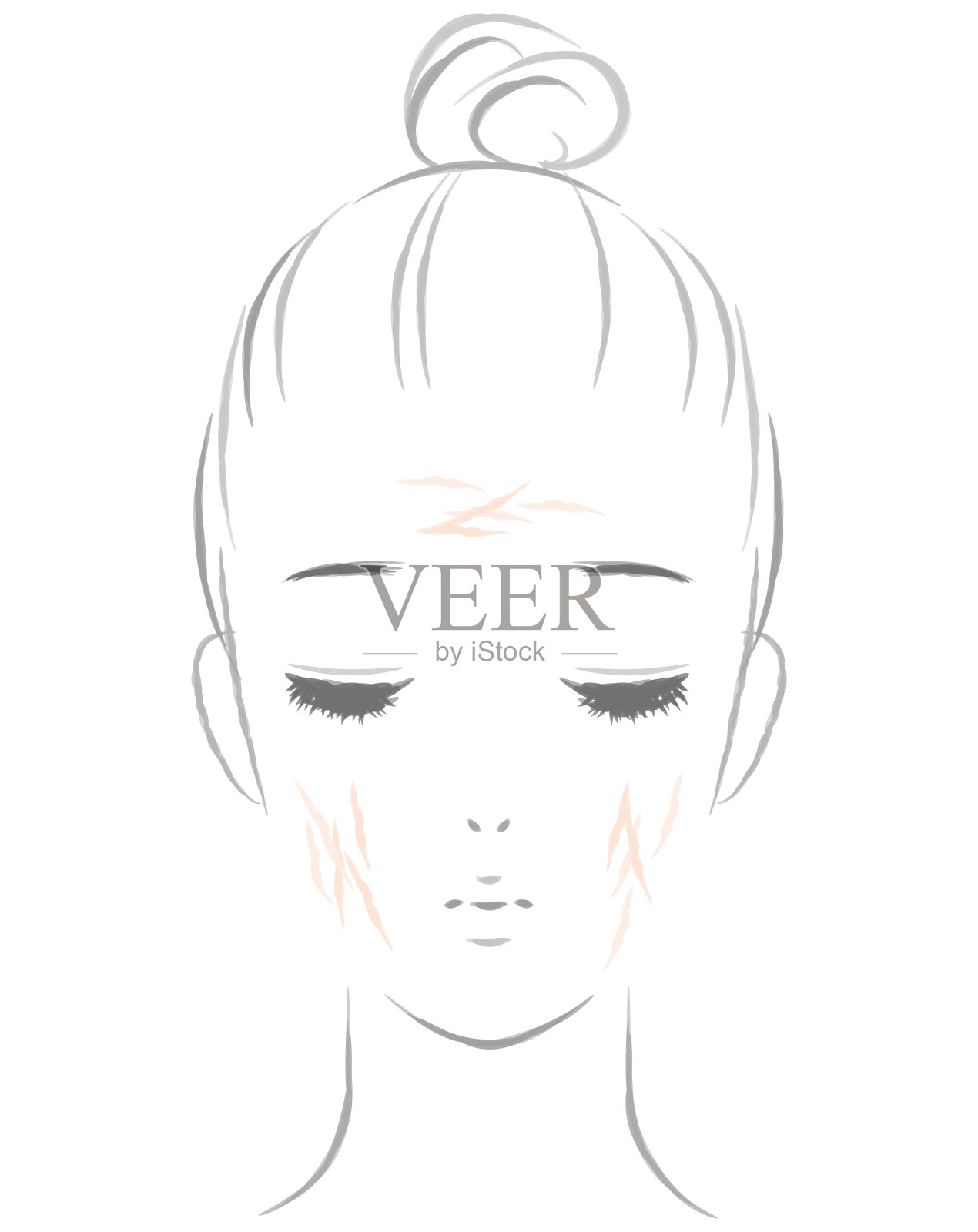 皮肤干燥的女性插画图片素材