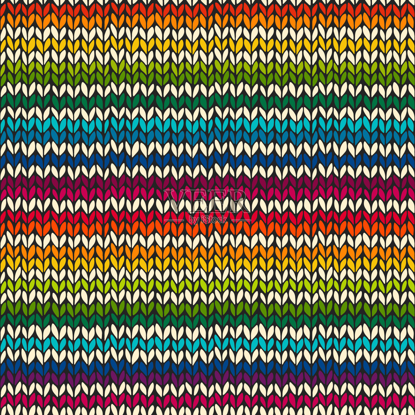 无缝图案与手拉针织条纹插画图片素材