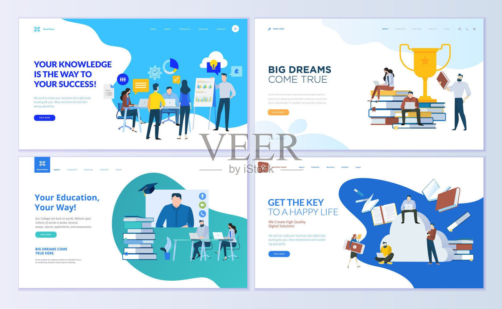 为员工教育，咨询，大学，教育应用程序设置网页设计模板设计模板素材