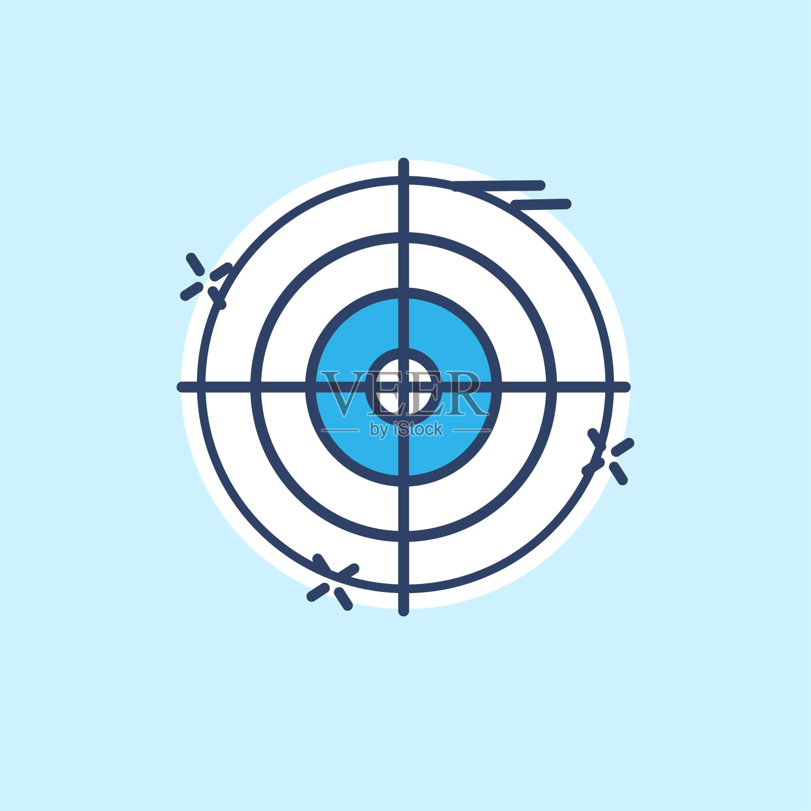 网络安全图标与浅蓝色背景向量插画图片素材