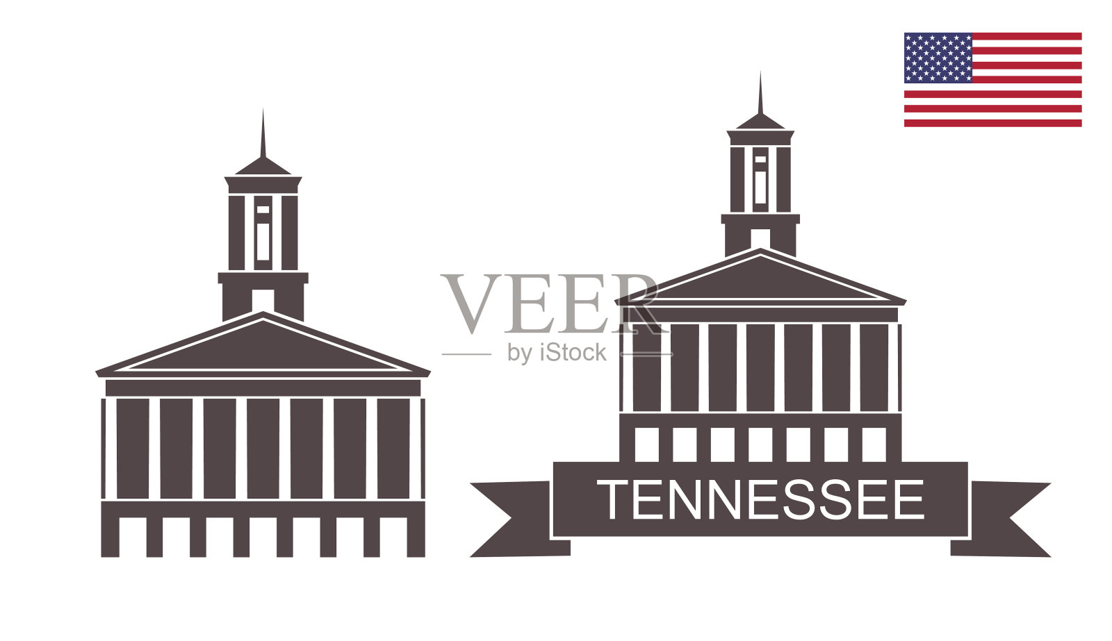 田纳西州的状态。田纳西州首府，纳什维尔插画图片素材