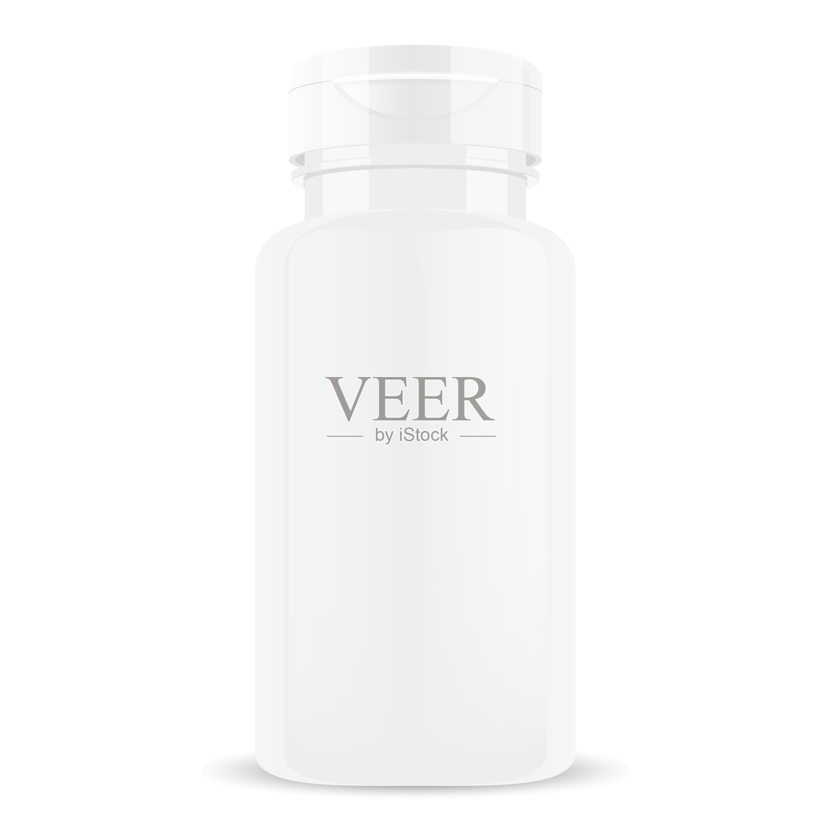 白色药片瓶。维生素片光泽盒插画图片素材