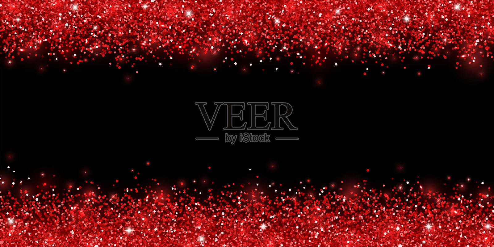 宽边界红色闪光在黑色背景。向量插画图片素材