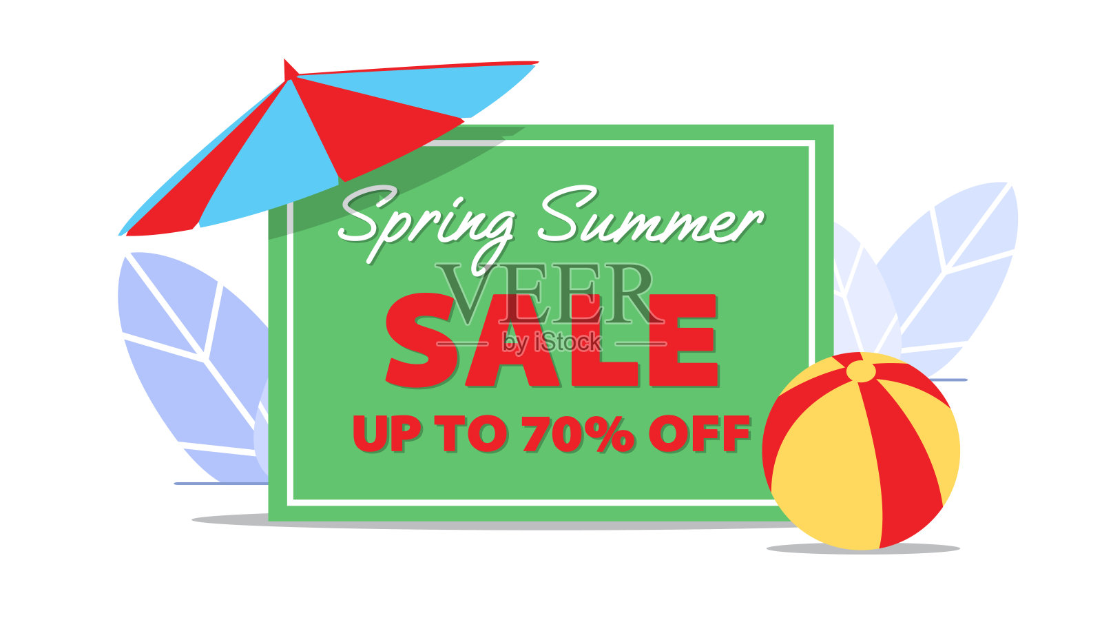 春夏平面创意插画矢量图，小人春夏平面插画矢量图，夏夏平面插画矢量图为网站落地页插画图片素材